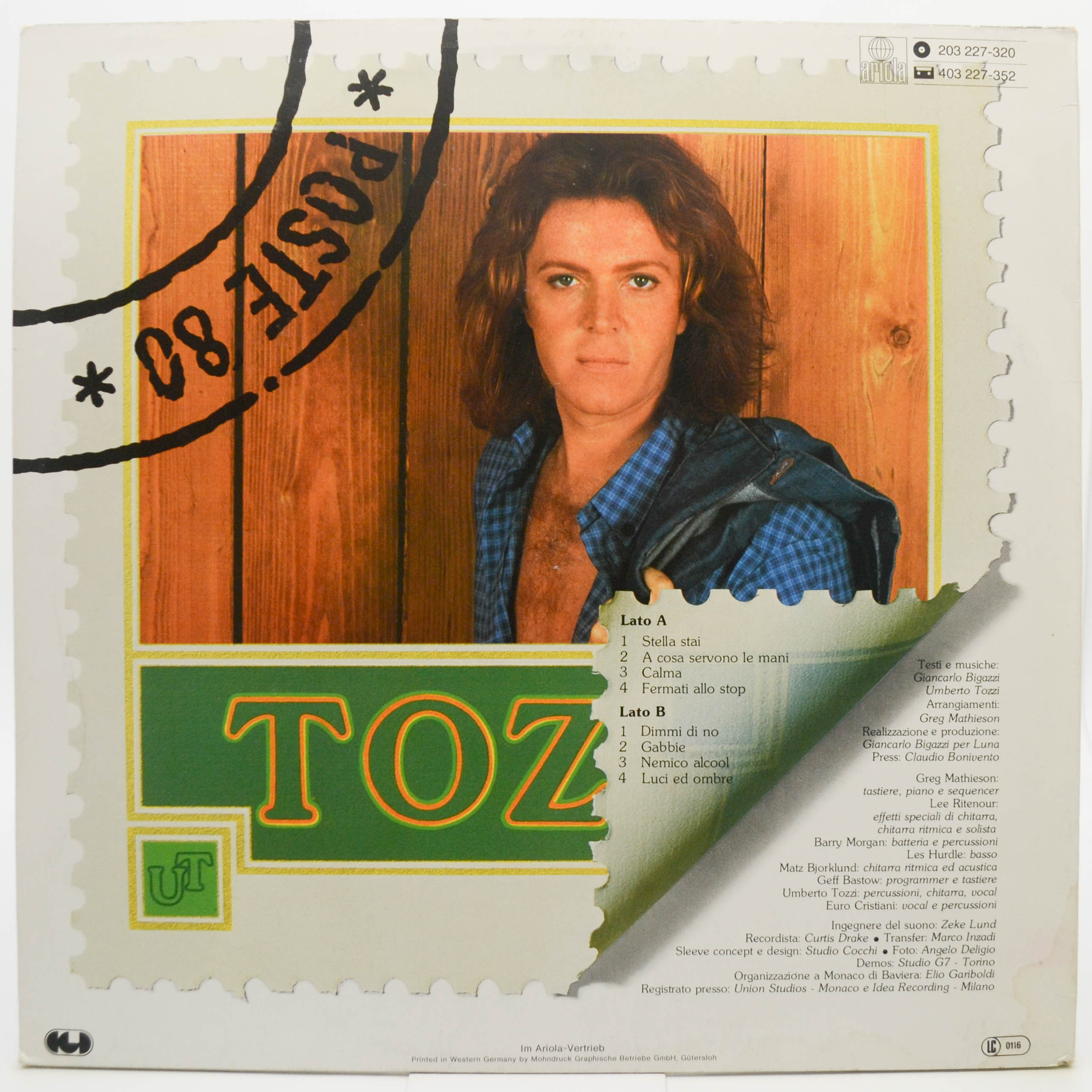 Виниловая пластинка Umberto Tozzi — Tozzi, 1980