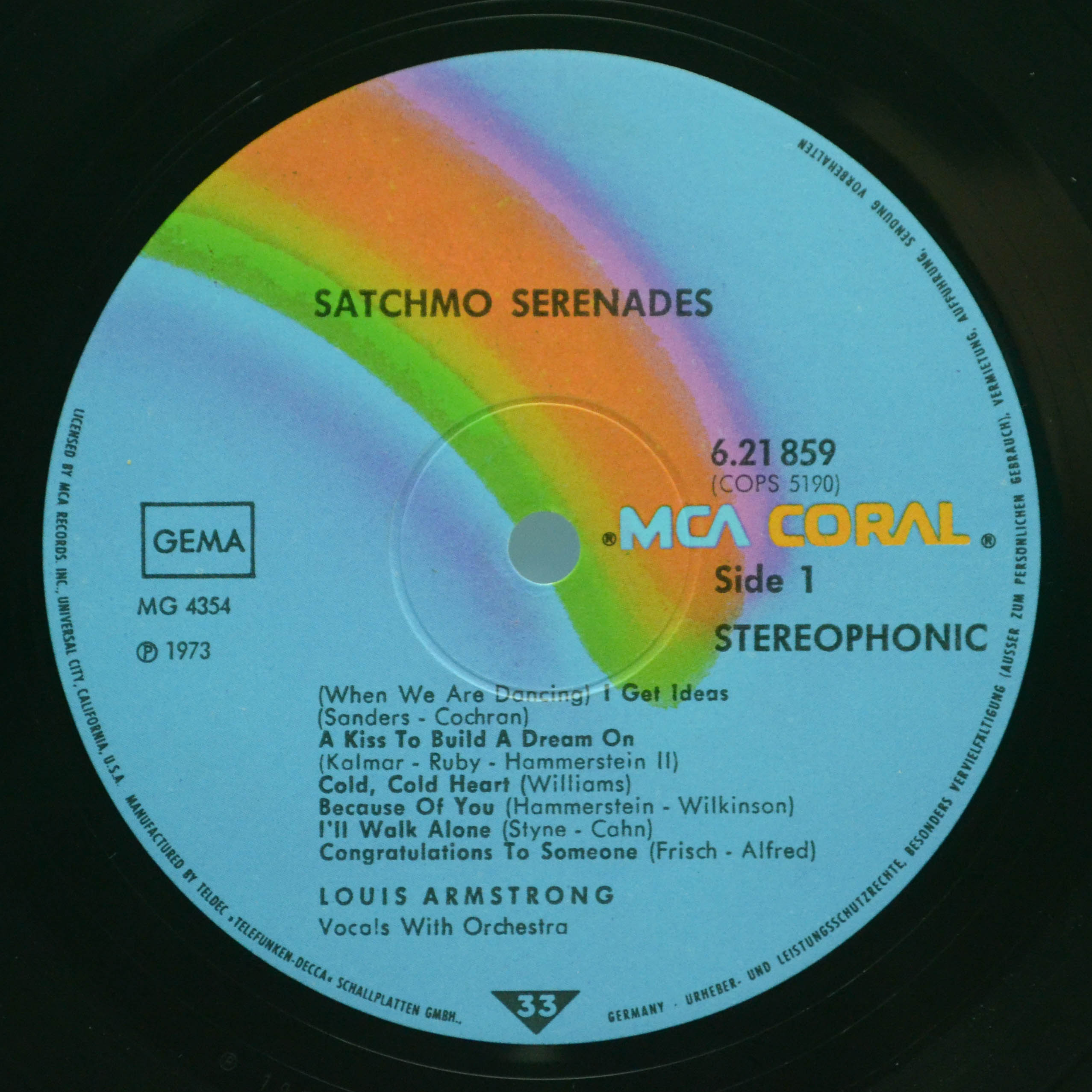 Louis Armstrong — Satchmo Serenades, 1973