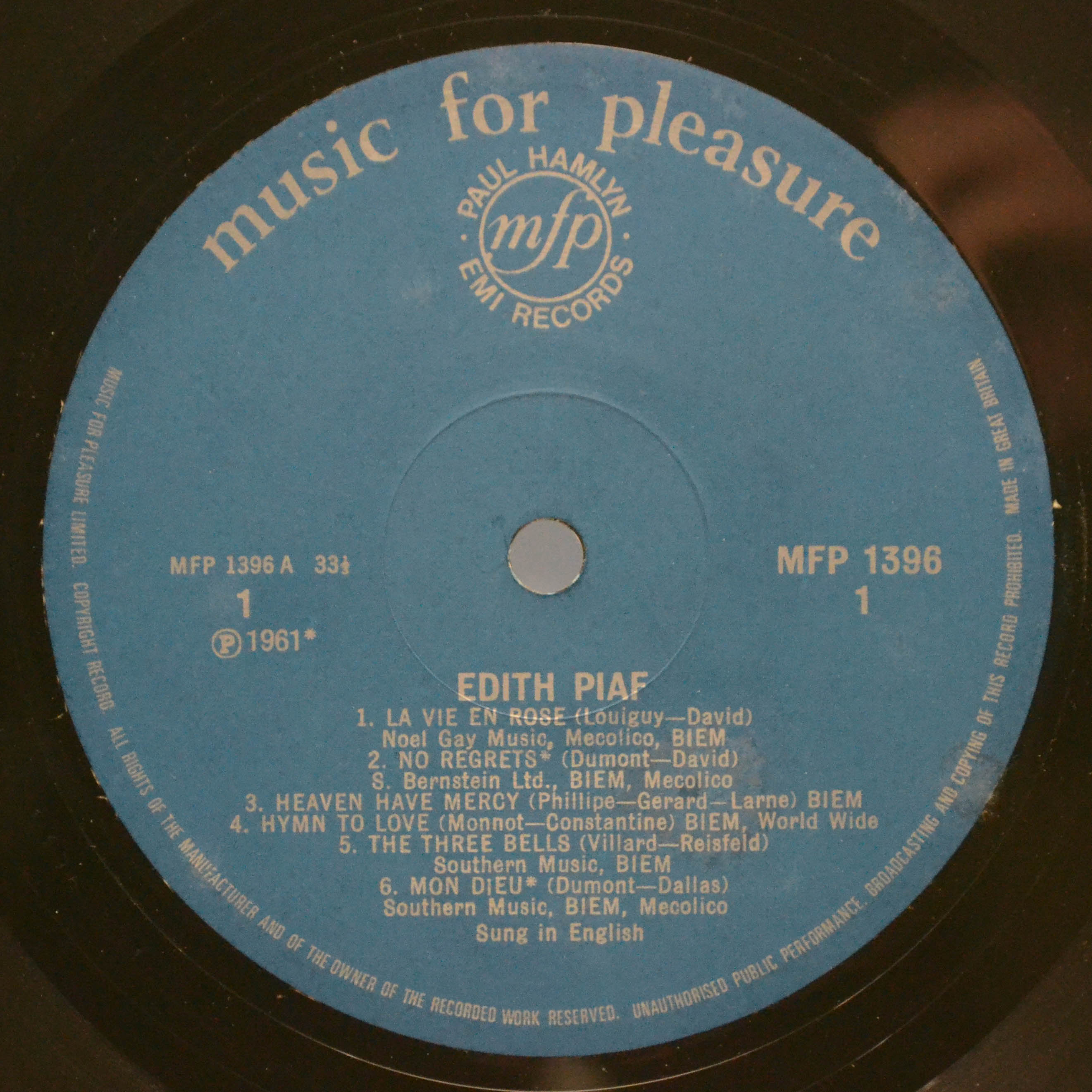 Edith Piaf — Edith Piaf (UK), 1972