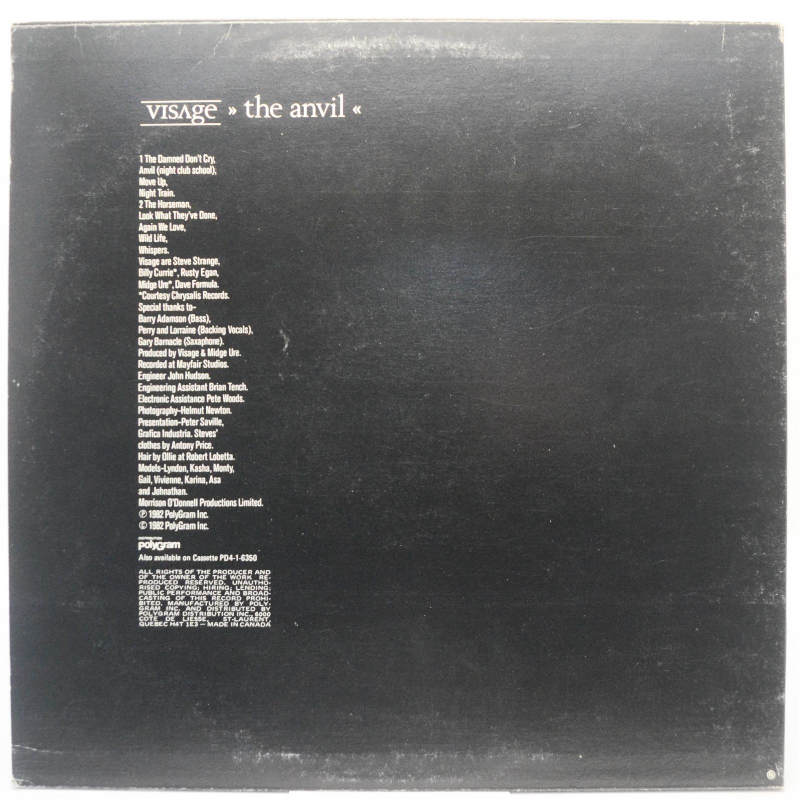 Виниловая пластинка Visage — The Anvil, 1982