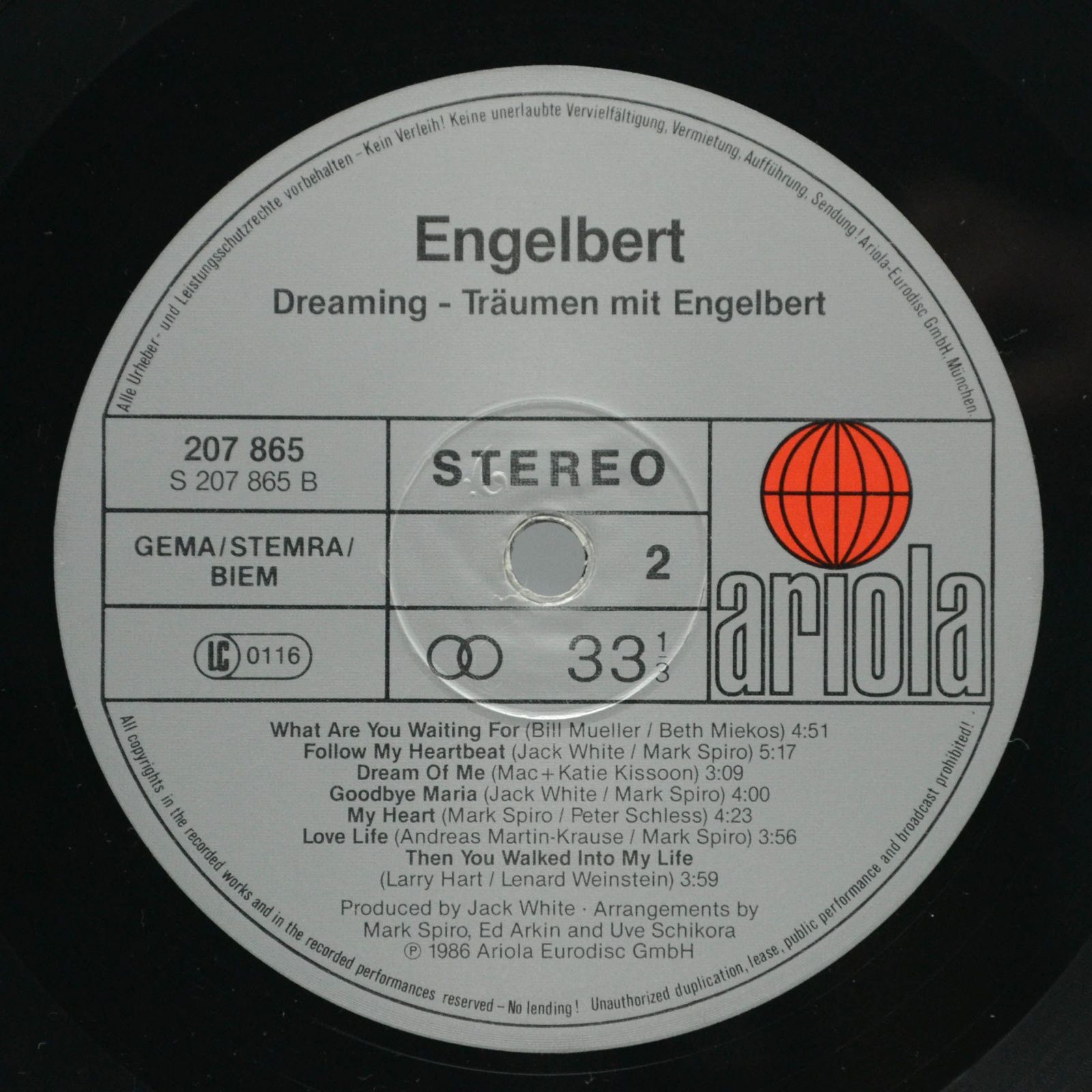 Engelbert — Träumen Mit Engelbert, 1986