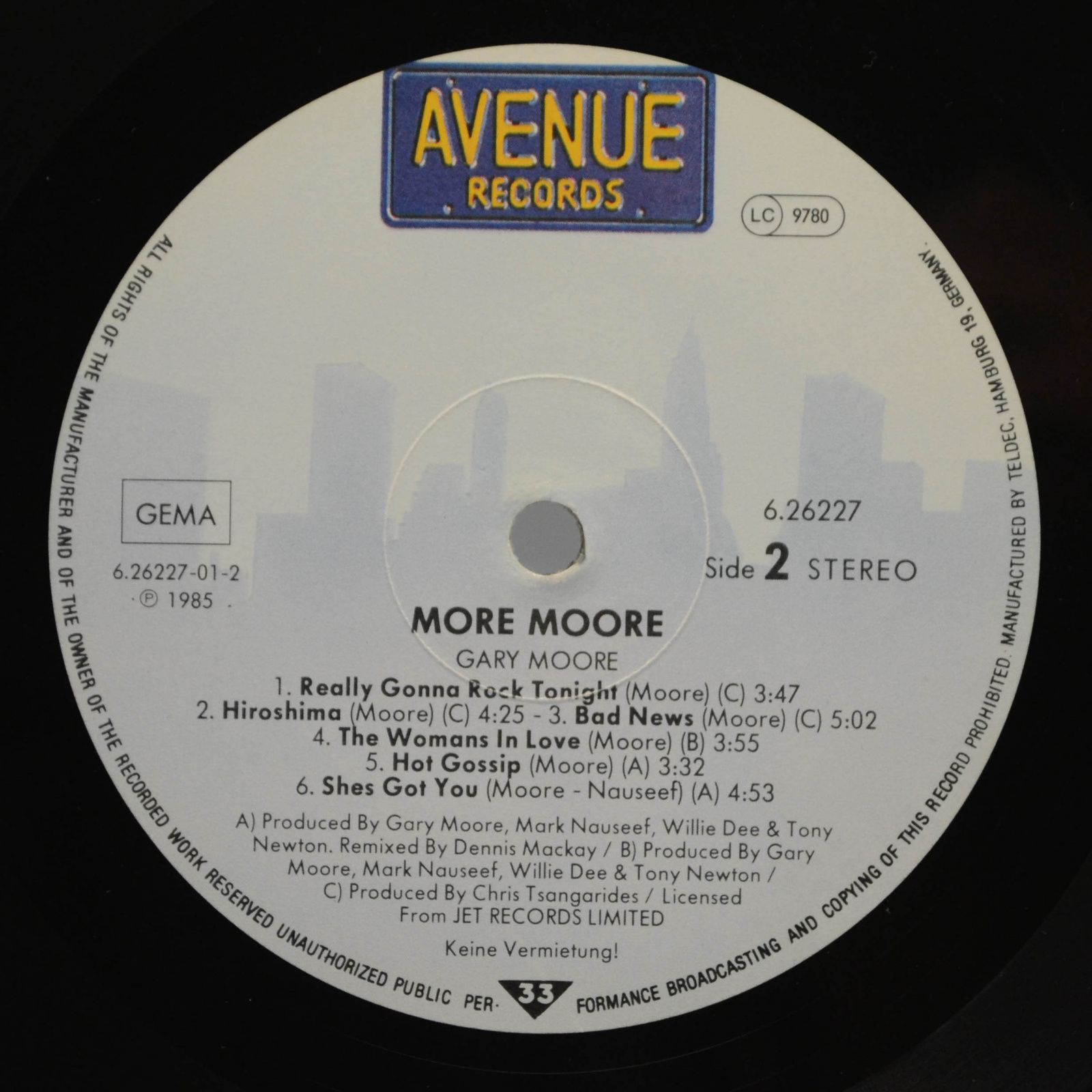 Виниловая пластинка Gary Moore — Nuclear Attack, 1985