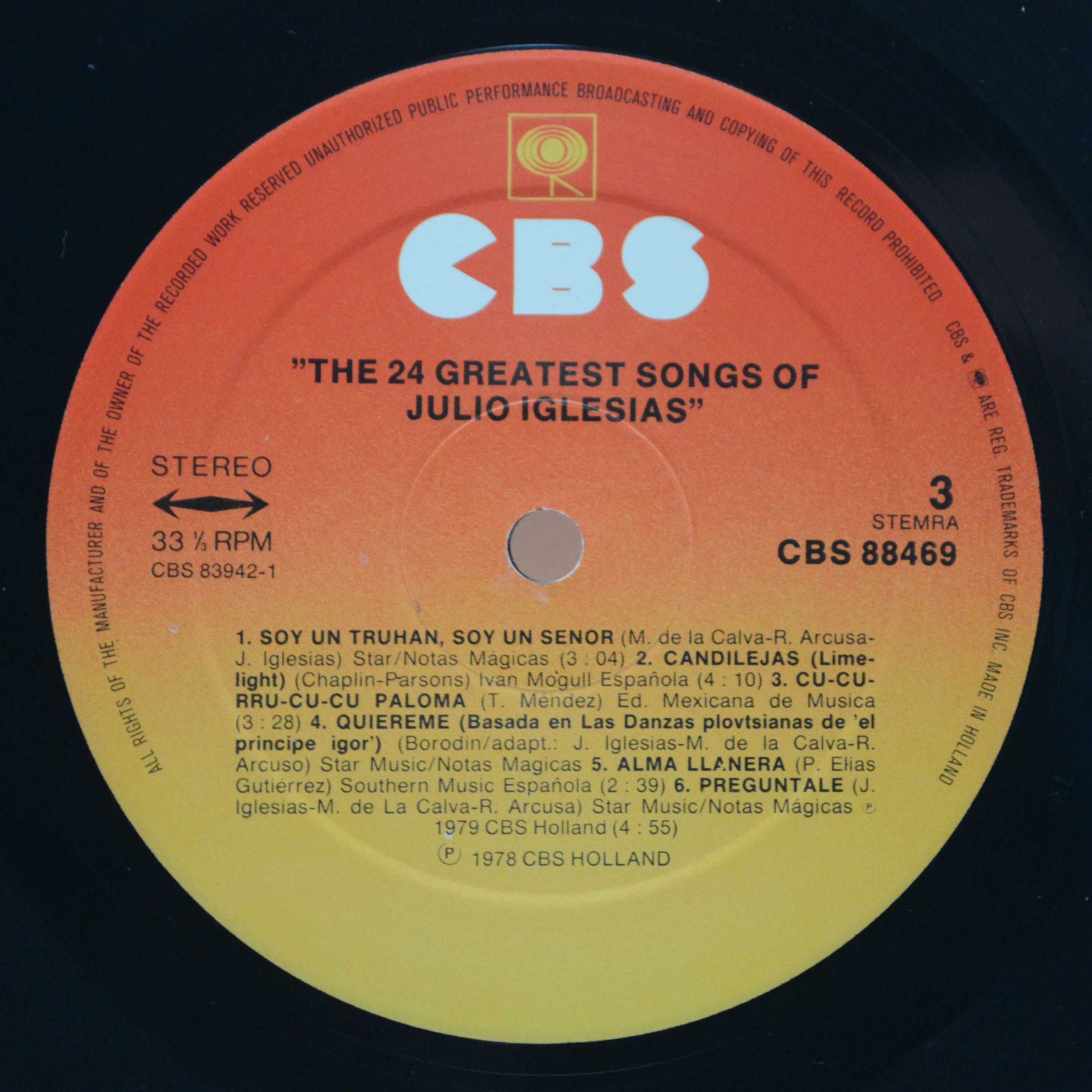 Julio Iglesias — The 24 Greatest Songs (2LP), 1979