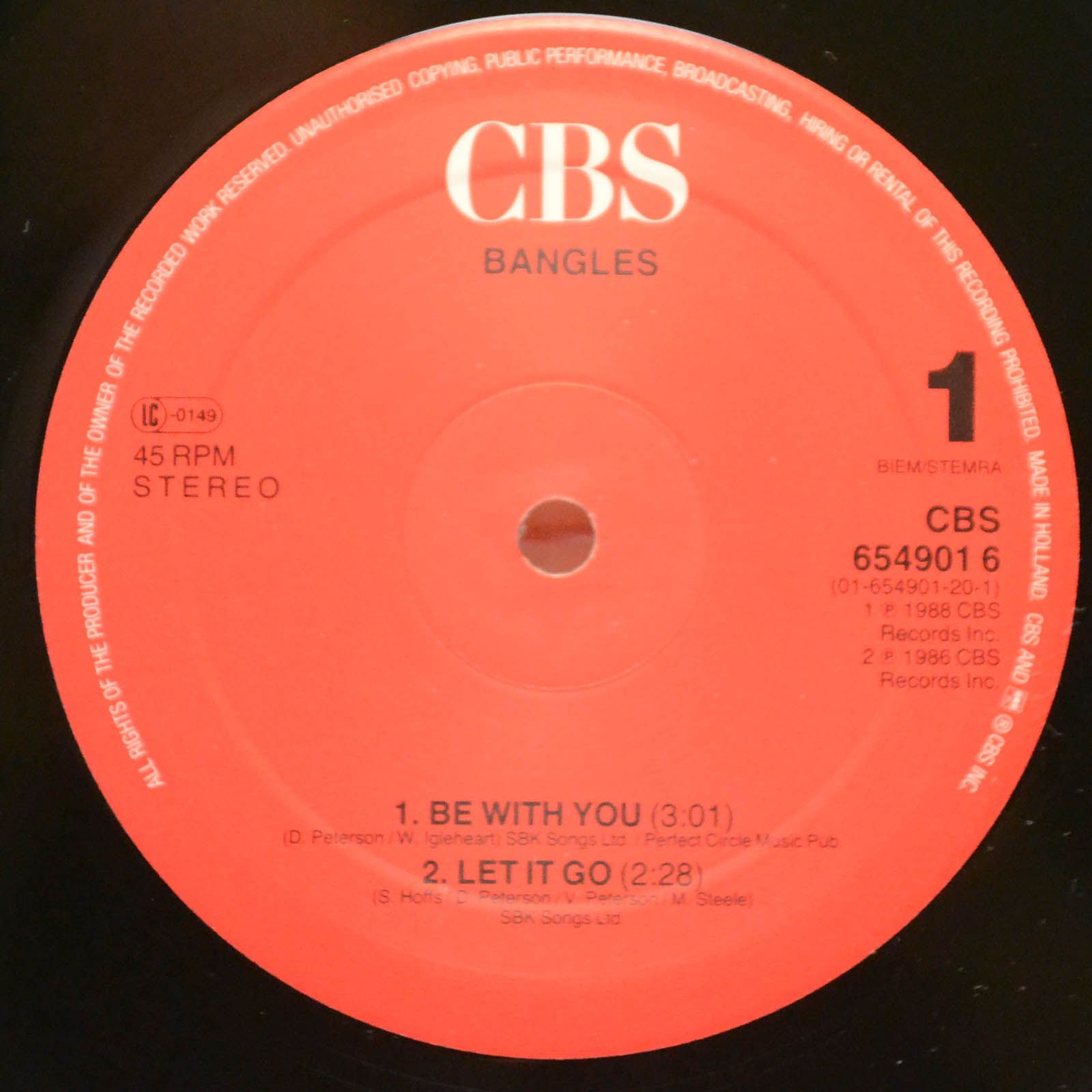 Виниловая пластинка Bangles — Be With You, 1989