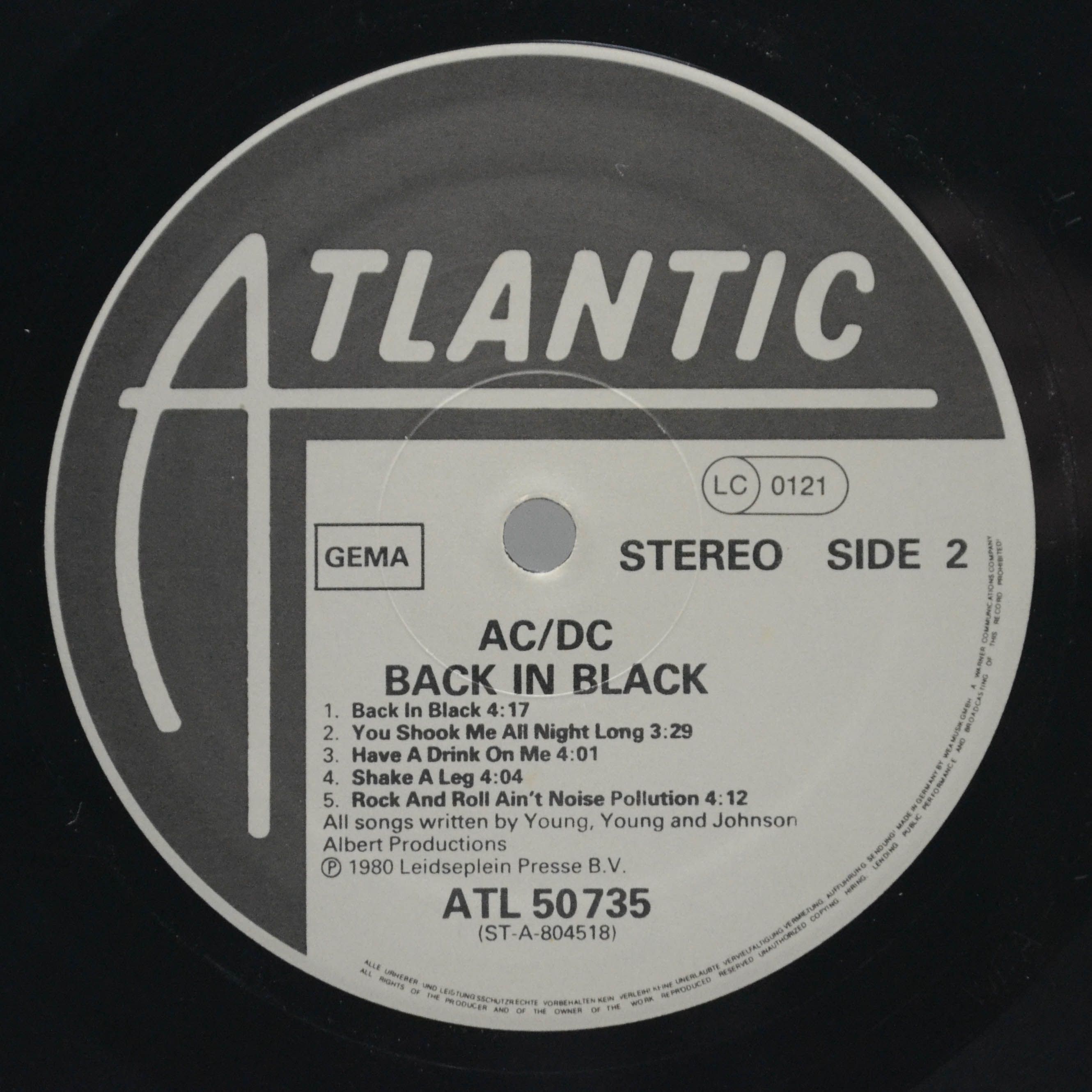 Виниловая пластинка AC/DC — Back In Black, 1980