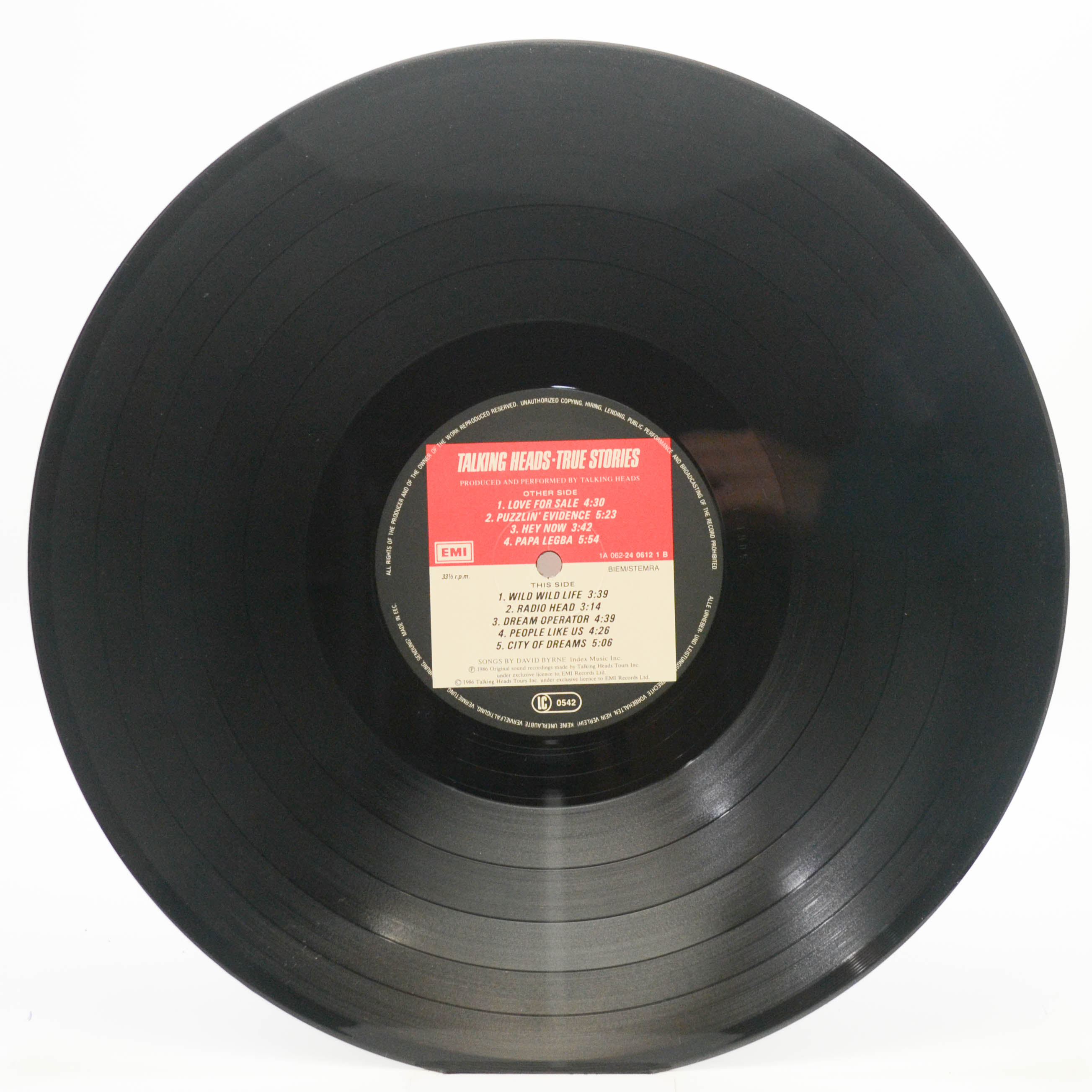 Виниловая пластинка Talking Heads — True Stories, 1986