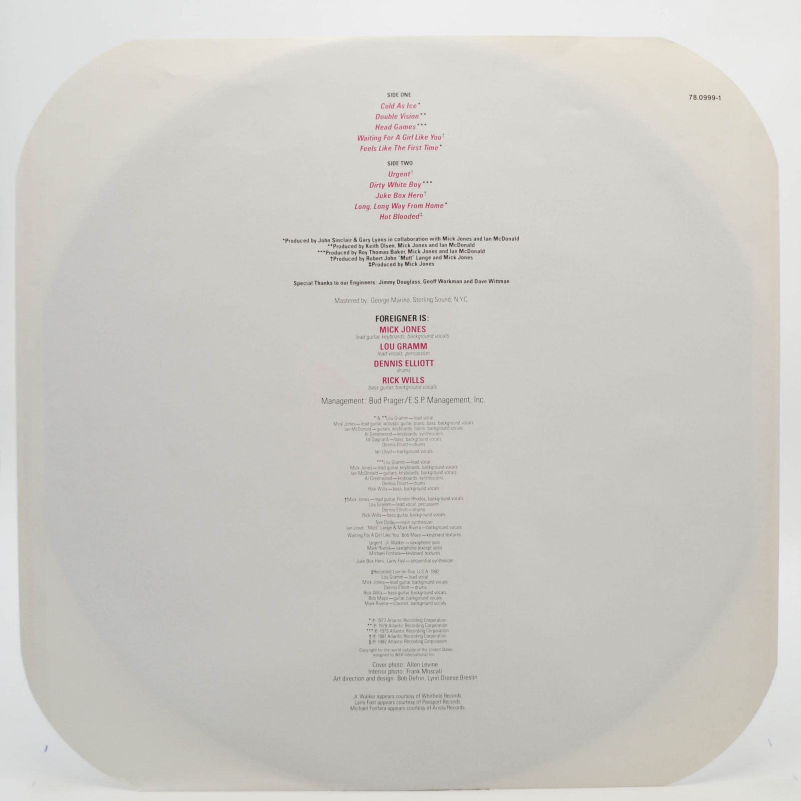 Foreigner — Records, 1982