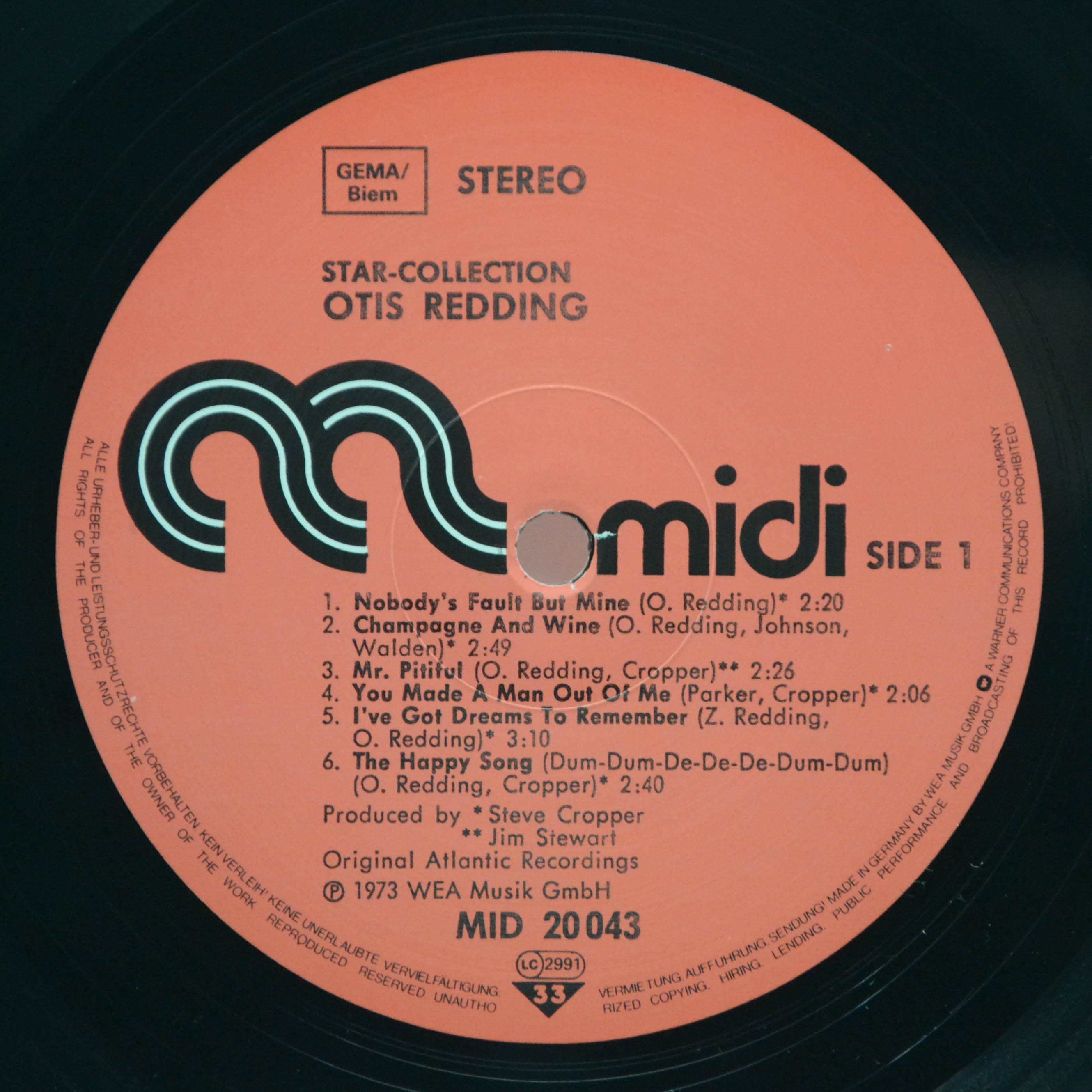 Виниловая пластинка Otis Redding — Star-Collection, 1973