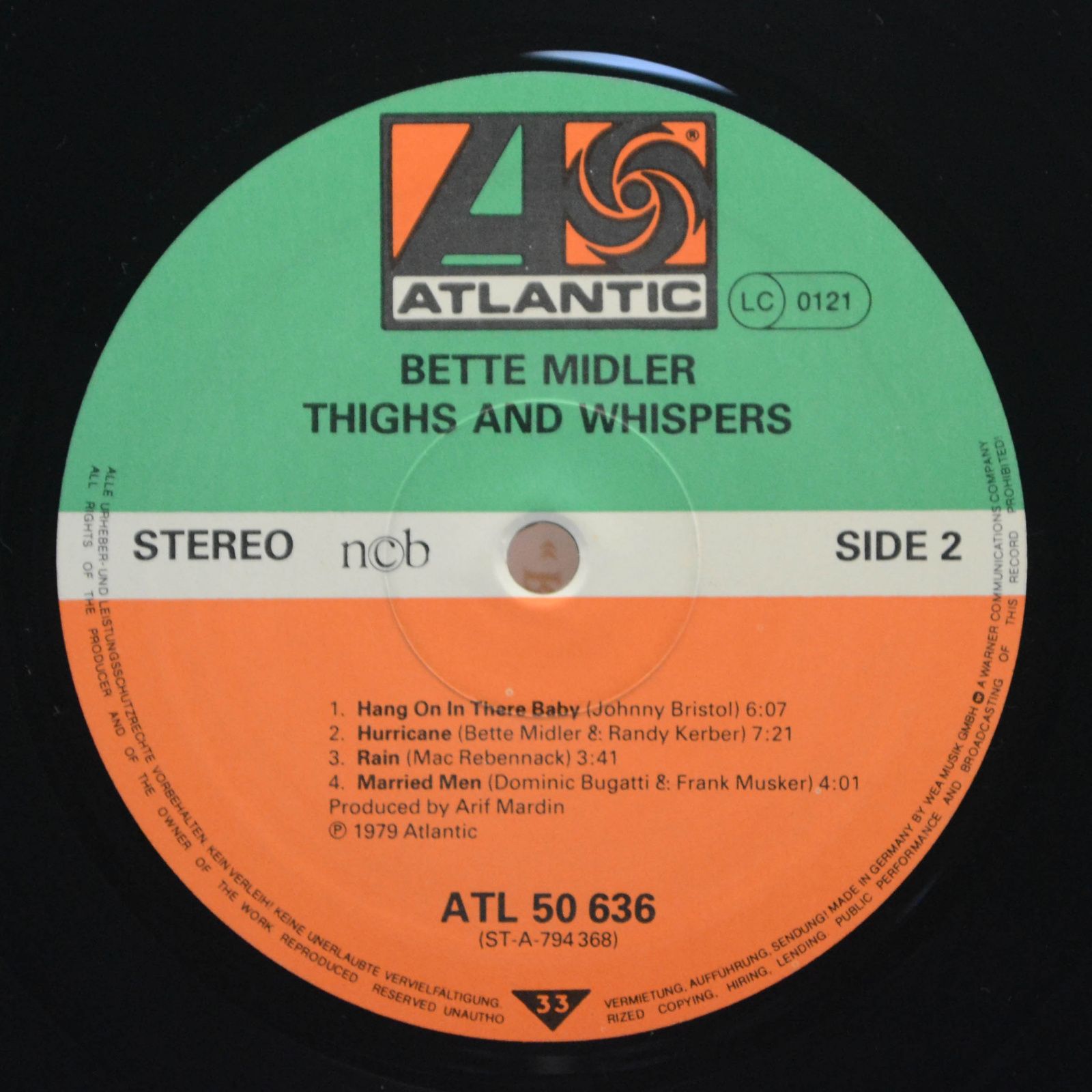 Виниловая пластинка Bette Midler — Thighs And Whispers, 1979
