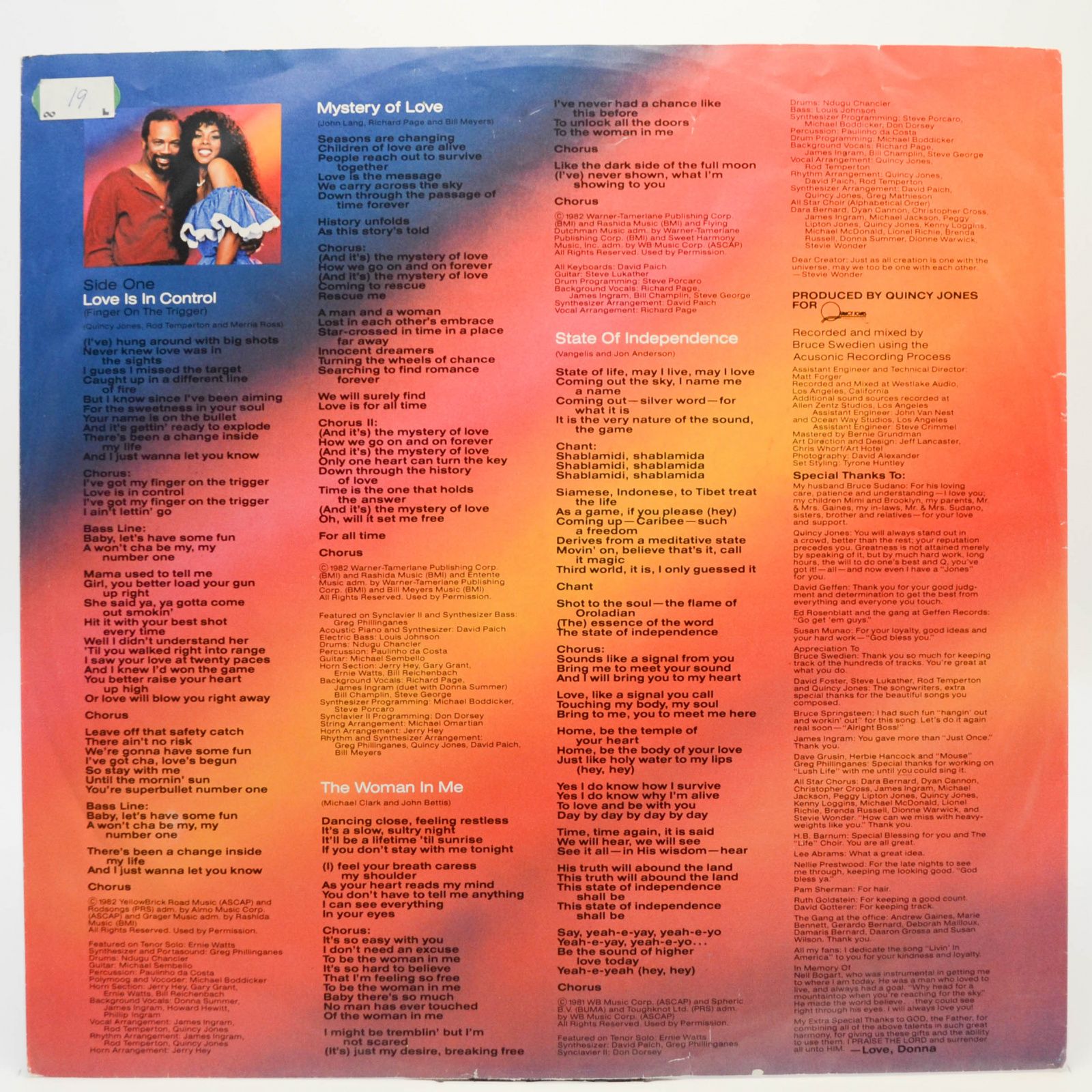Виниловая пластинка Donna Summer — Donna Summer, 1982