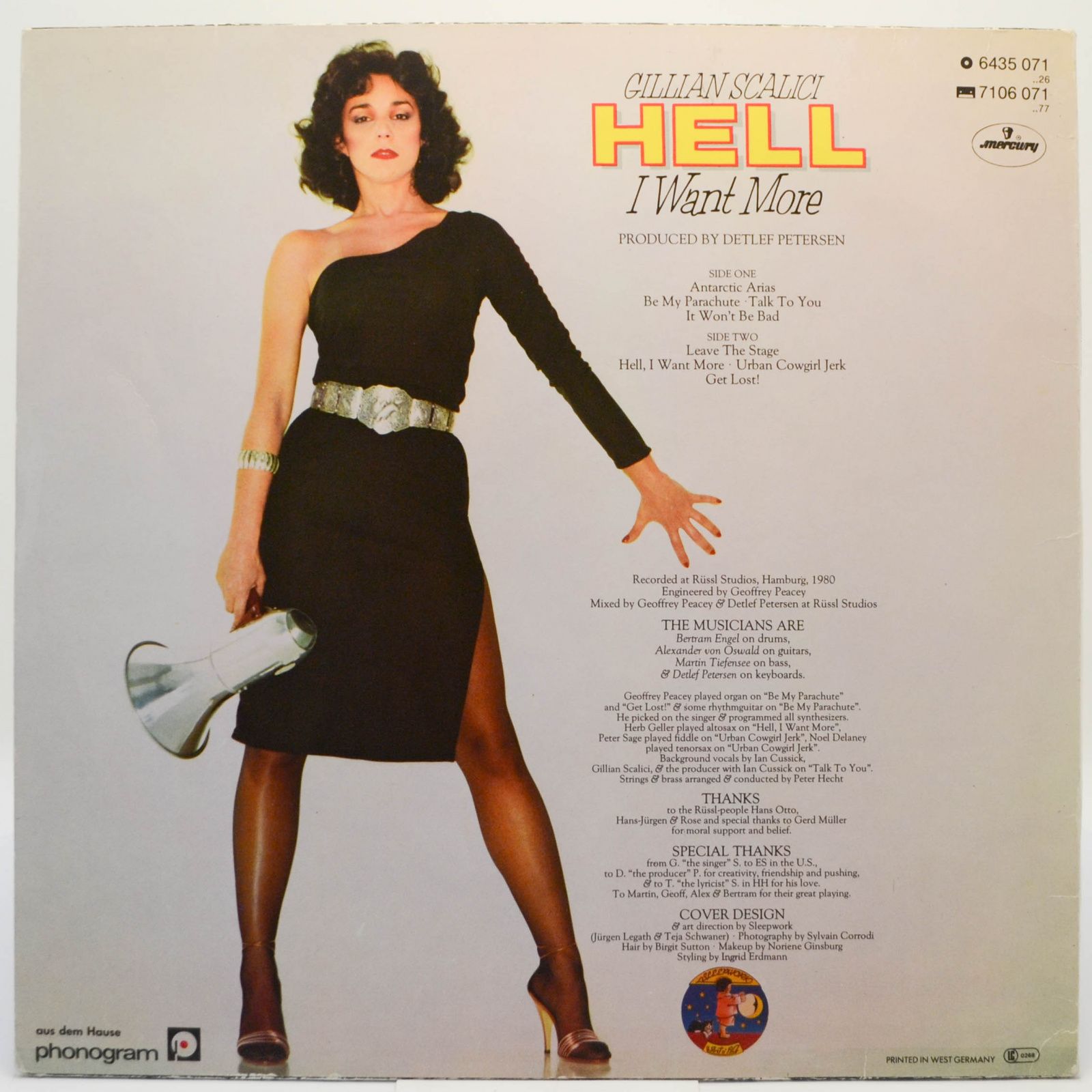 Виниловая пластинка Gillian Scalici — Hell, I Want More, 1980