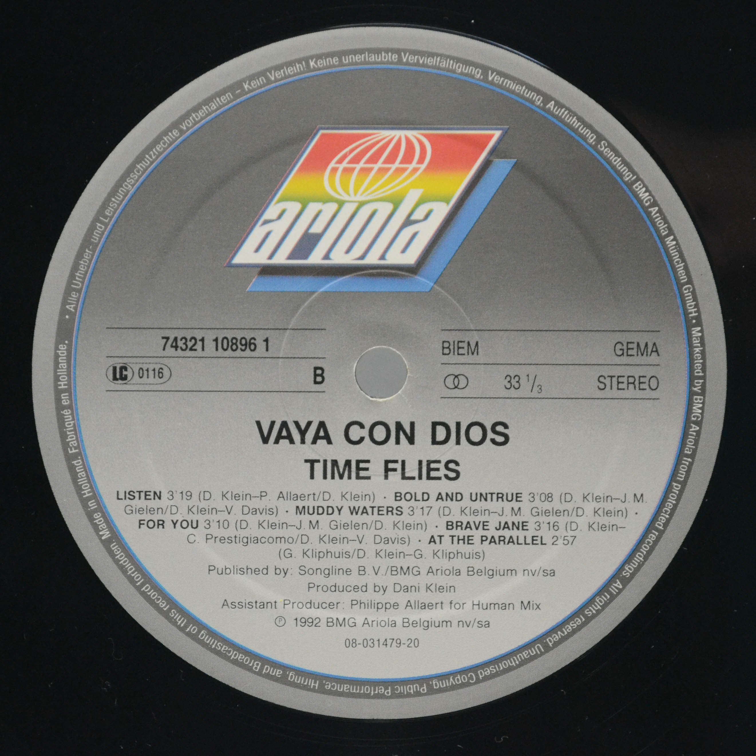 Виниловая пластинка Vaya Con Dios — Time Flies, 1992
