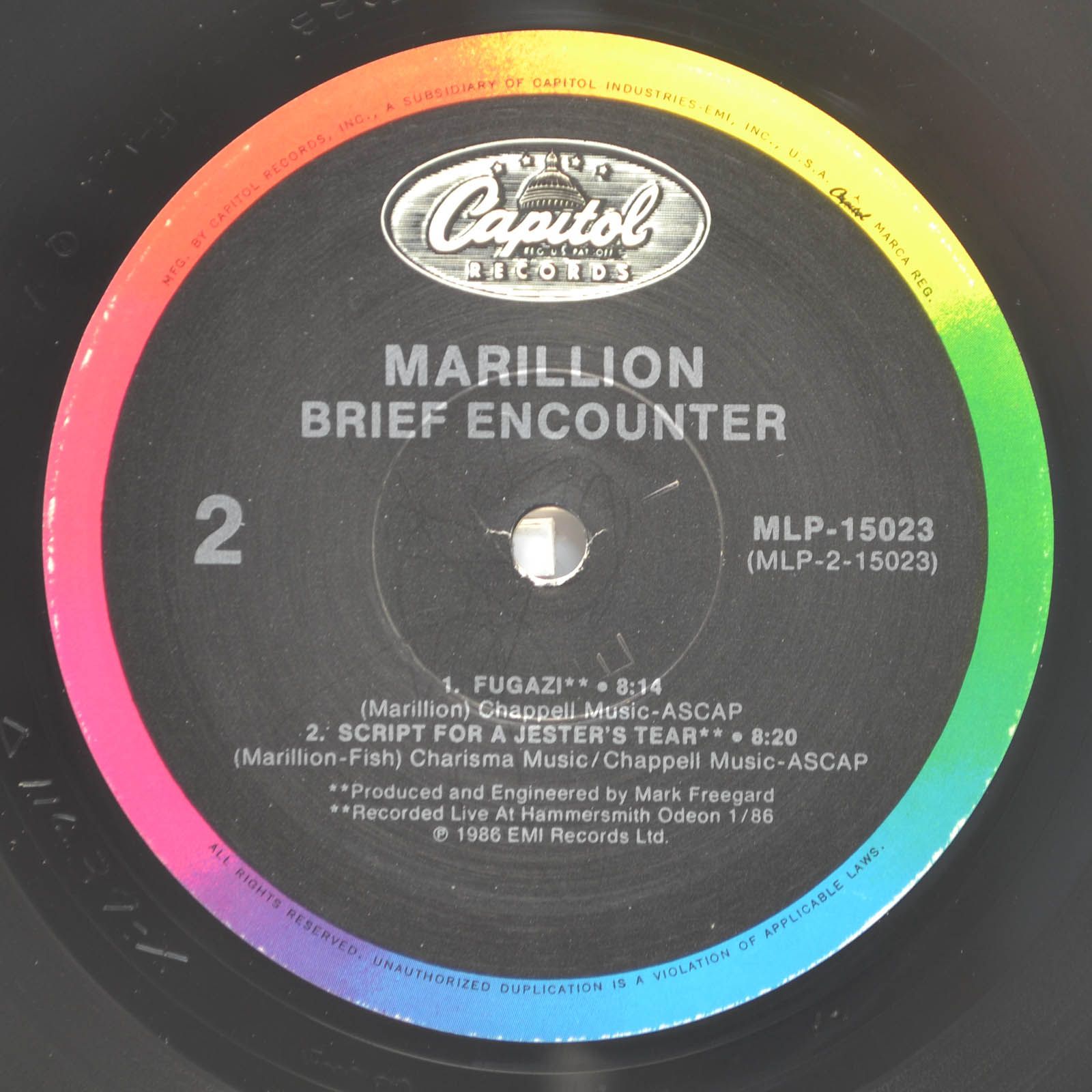 Marillion — Brief Encounter (USA), 1986