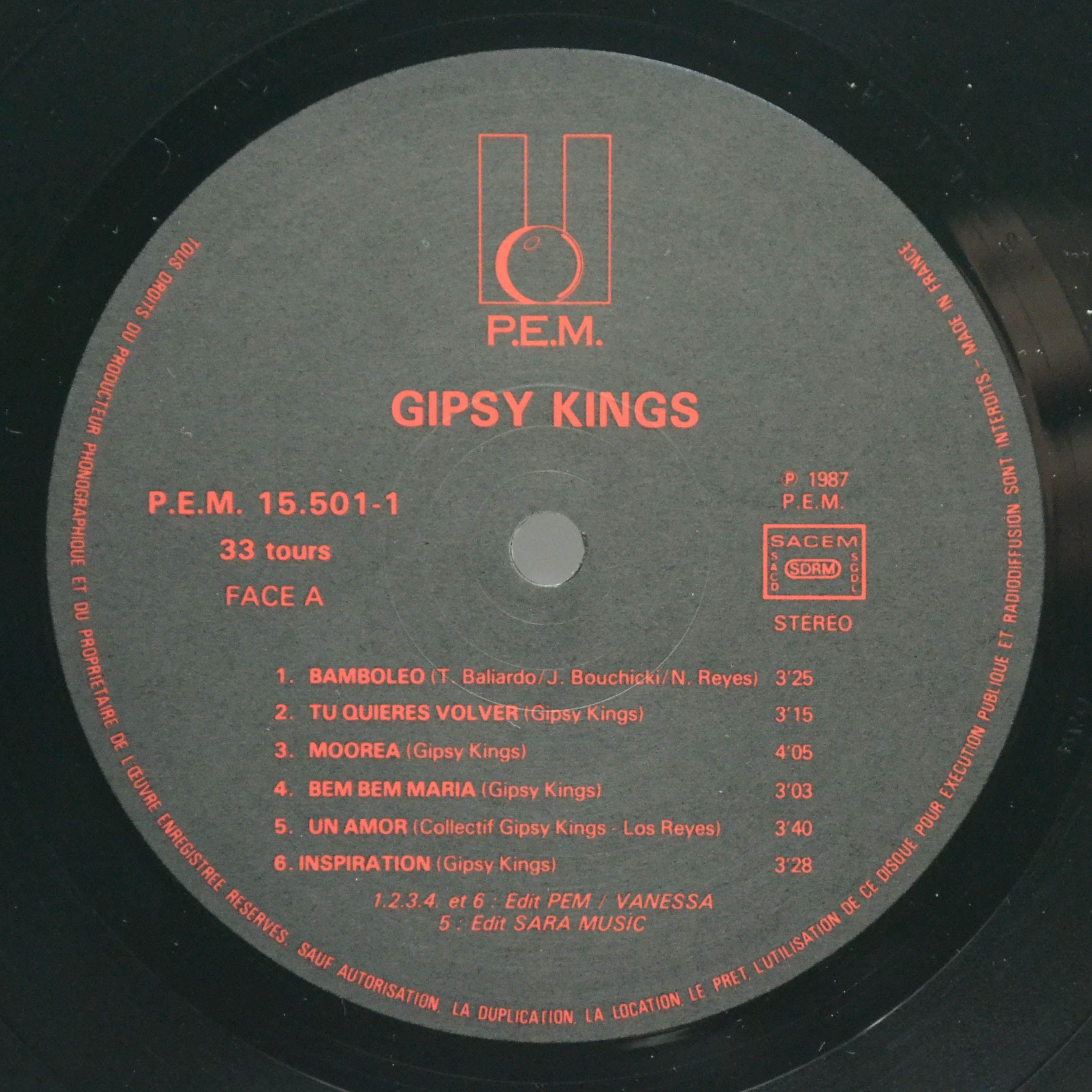 Виниловая пластинка Gipsy Kings — Gipsy Kings (1-st, France), 1987