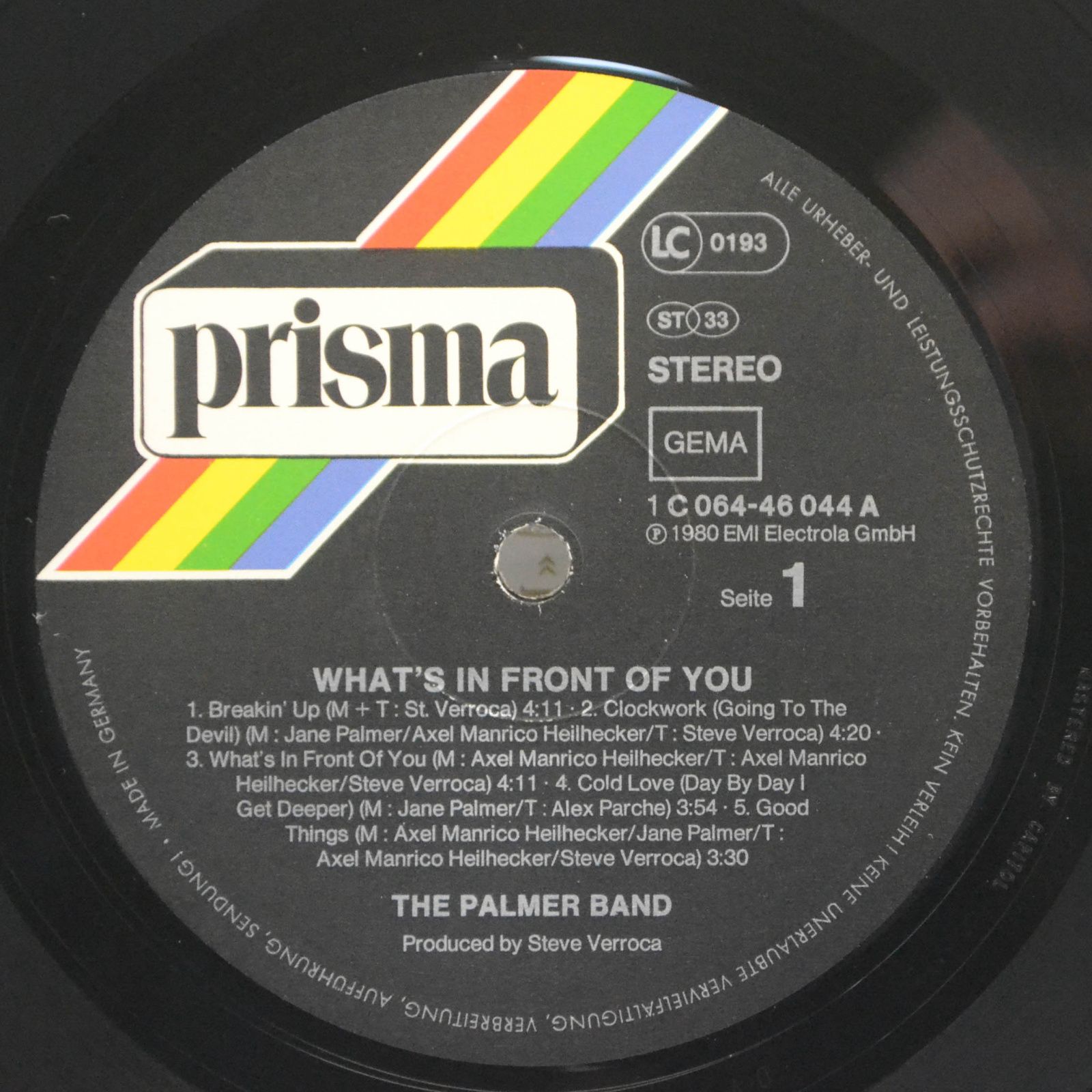 Виниловая пластинка Palmer Band — What's In Front Of You, 1980