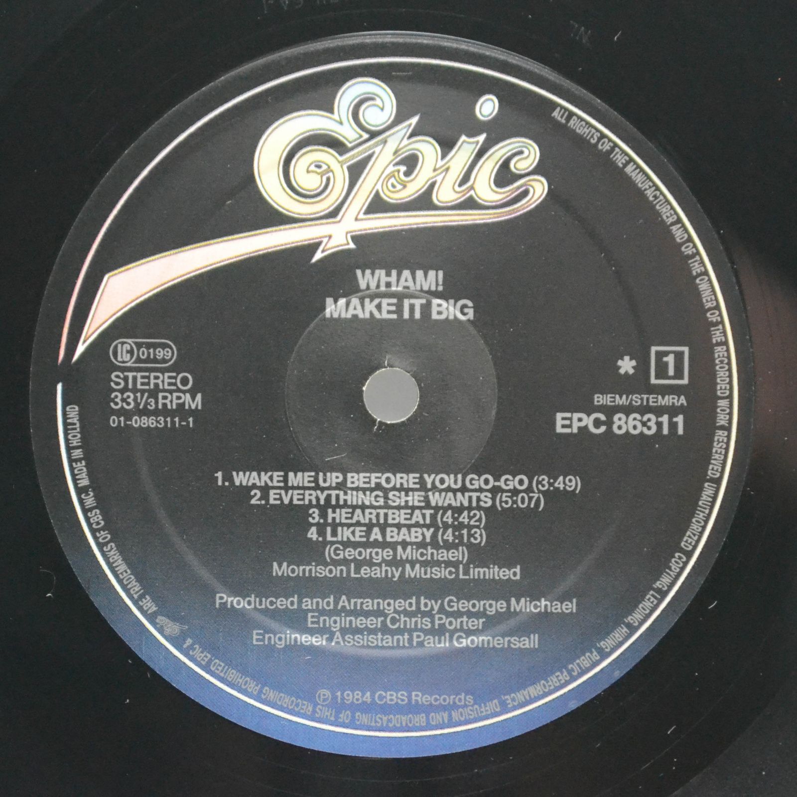 Виниловая пластинка Wham! — Make It Big, 1984