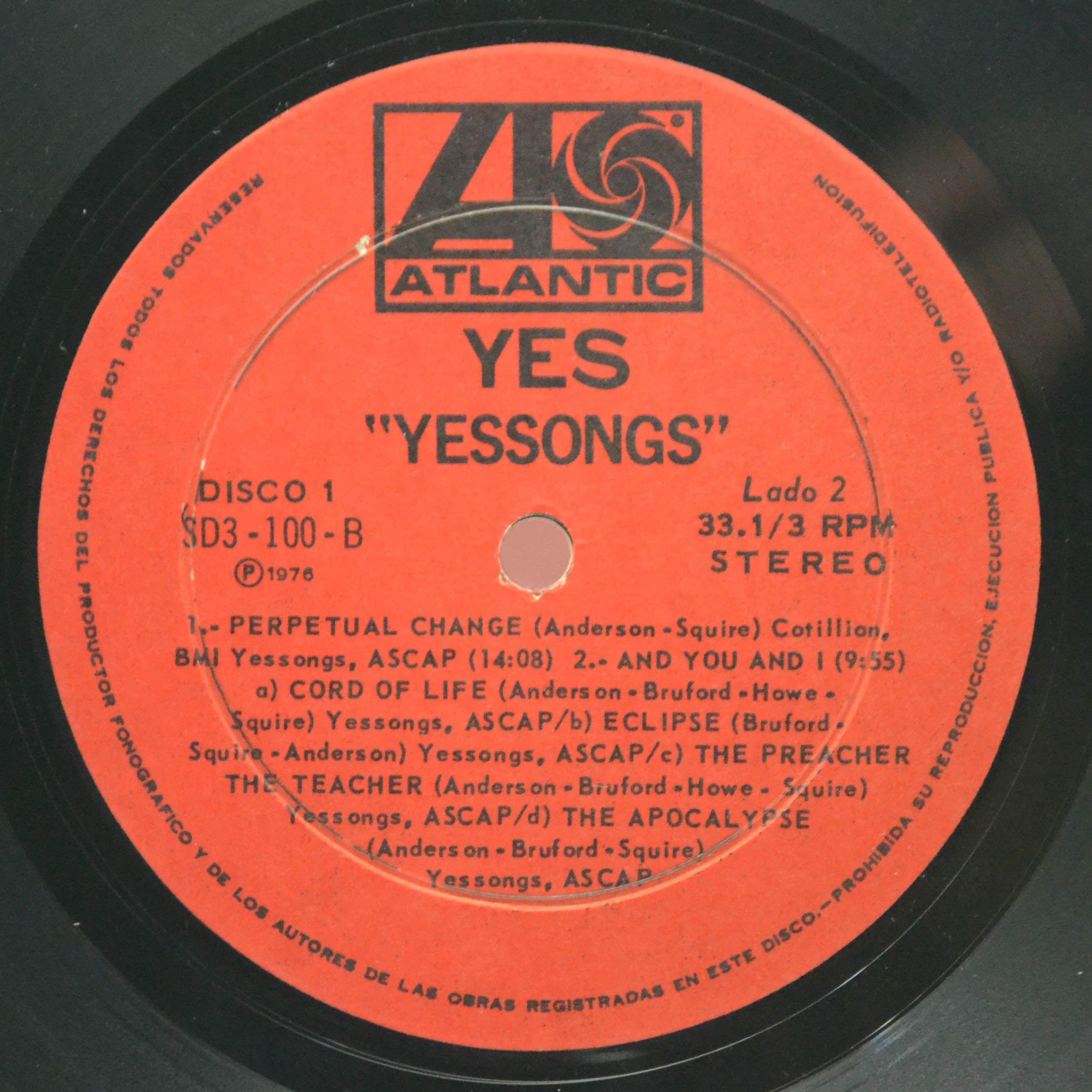 Виниловая пластинка Yes — Yessongs (3LP), 1973