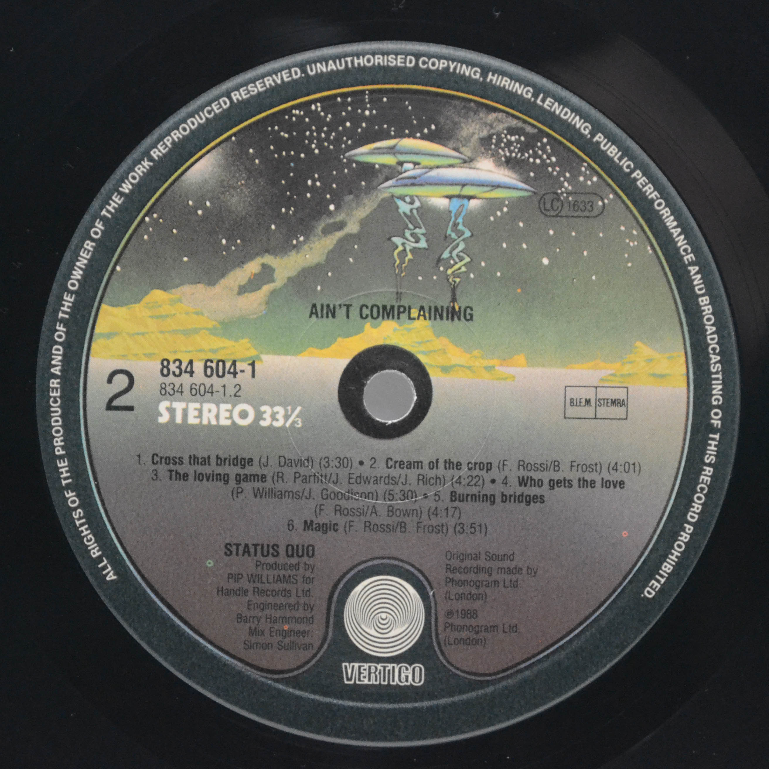 Виниловая пластинка Status Quo — Ain't Complaining, 1988