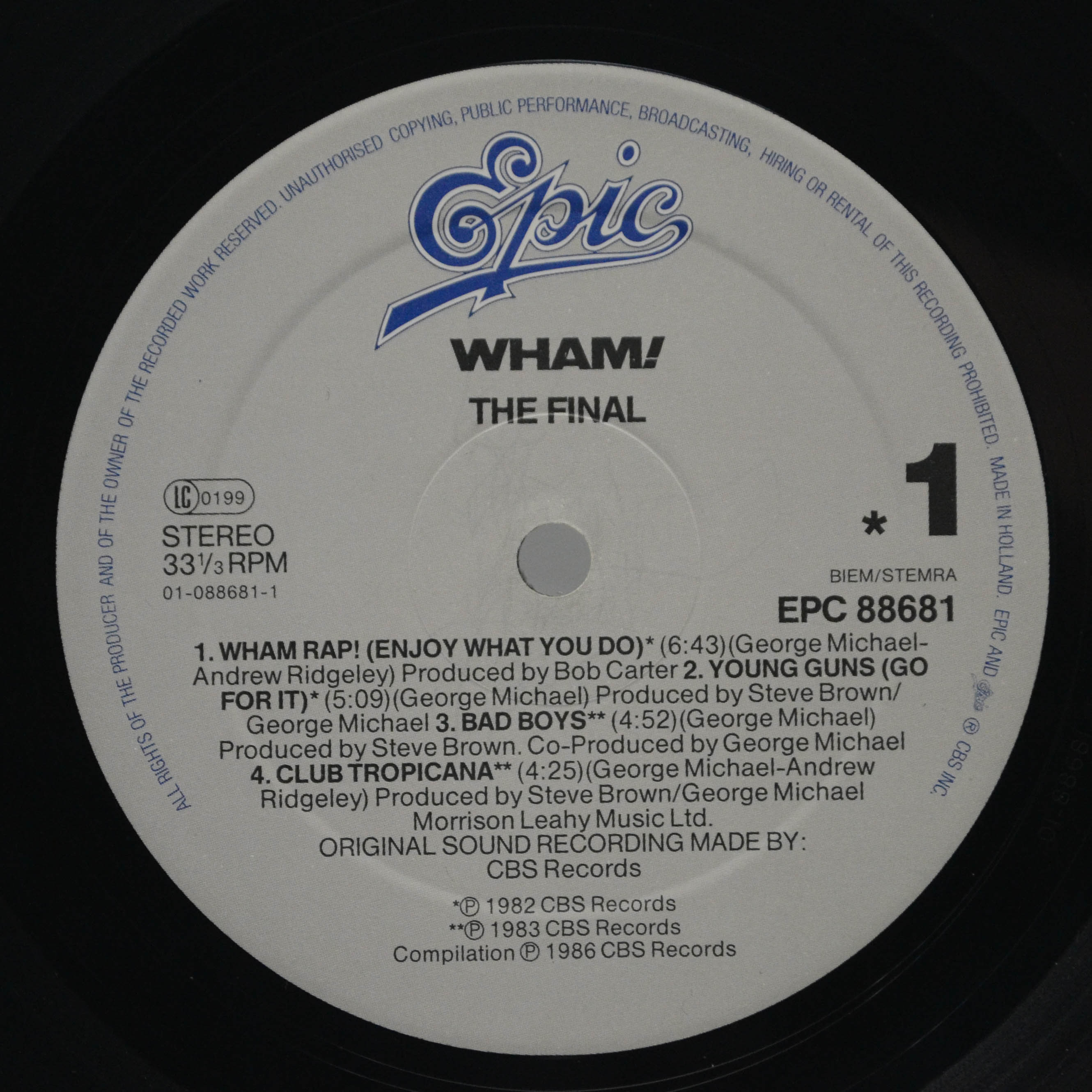 Виниловая пластинка Wham! — The Final (2LP), 1986
