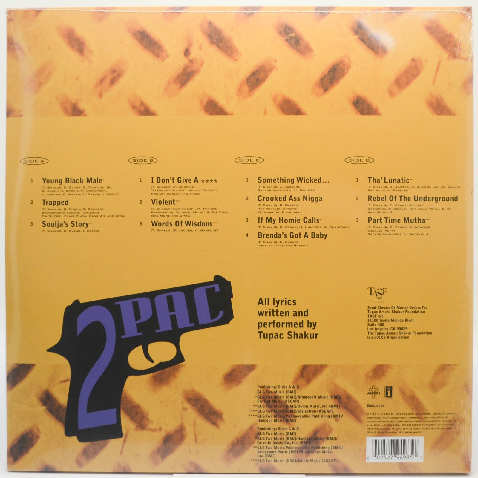 Виниловая пластинка 2Pac — 2Pacalypse Now (2LP), 2016