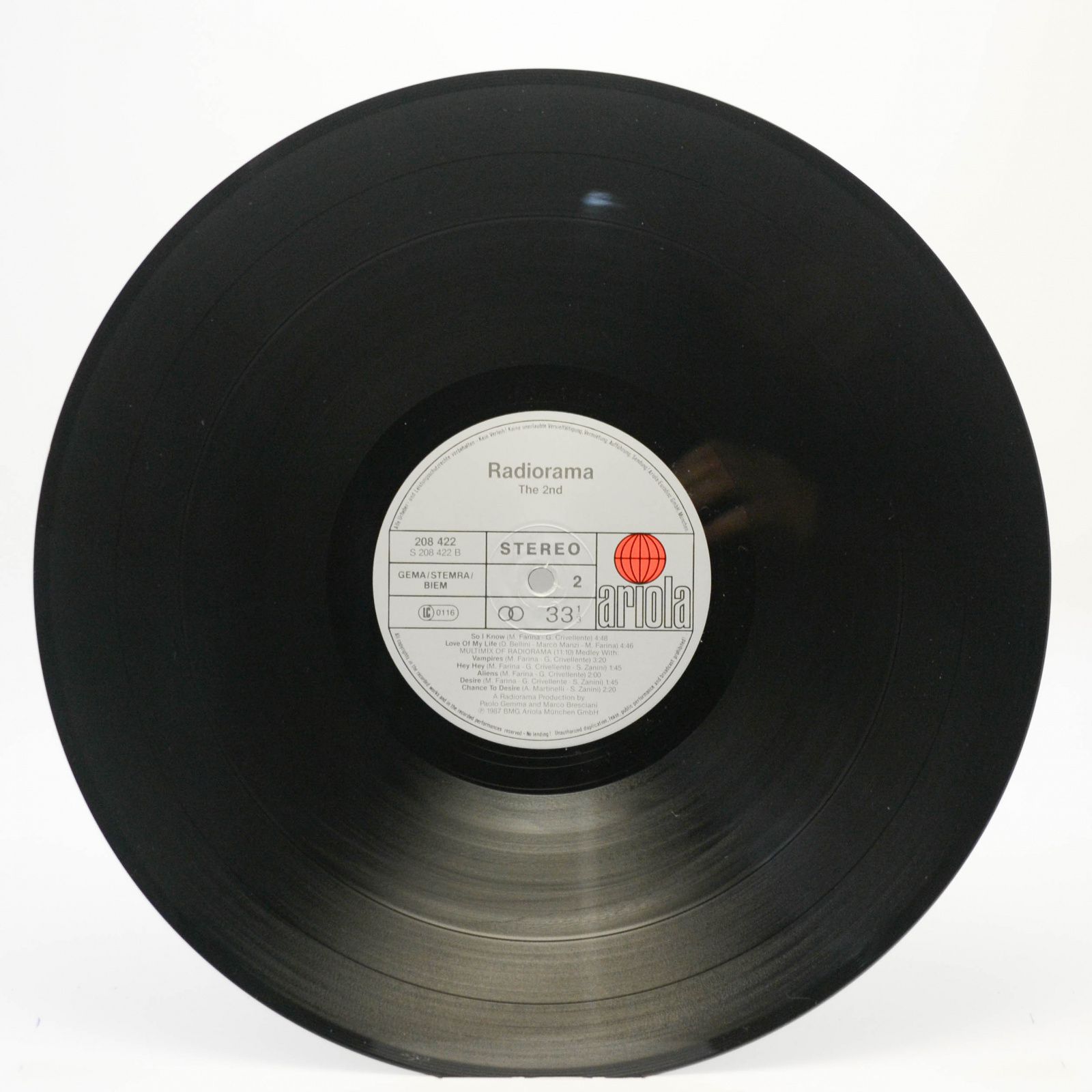 Виниловая пластинка Radiorama — The Second, 1987