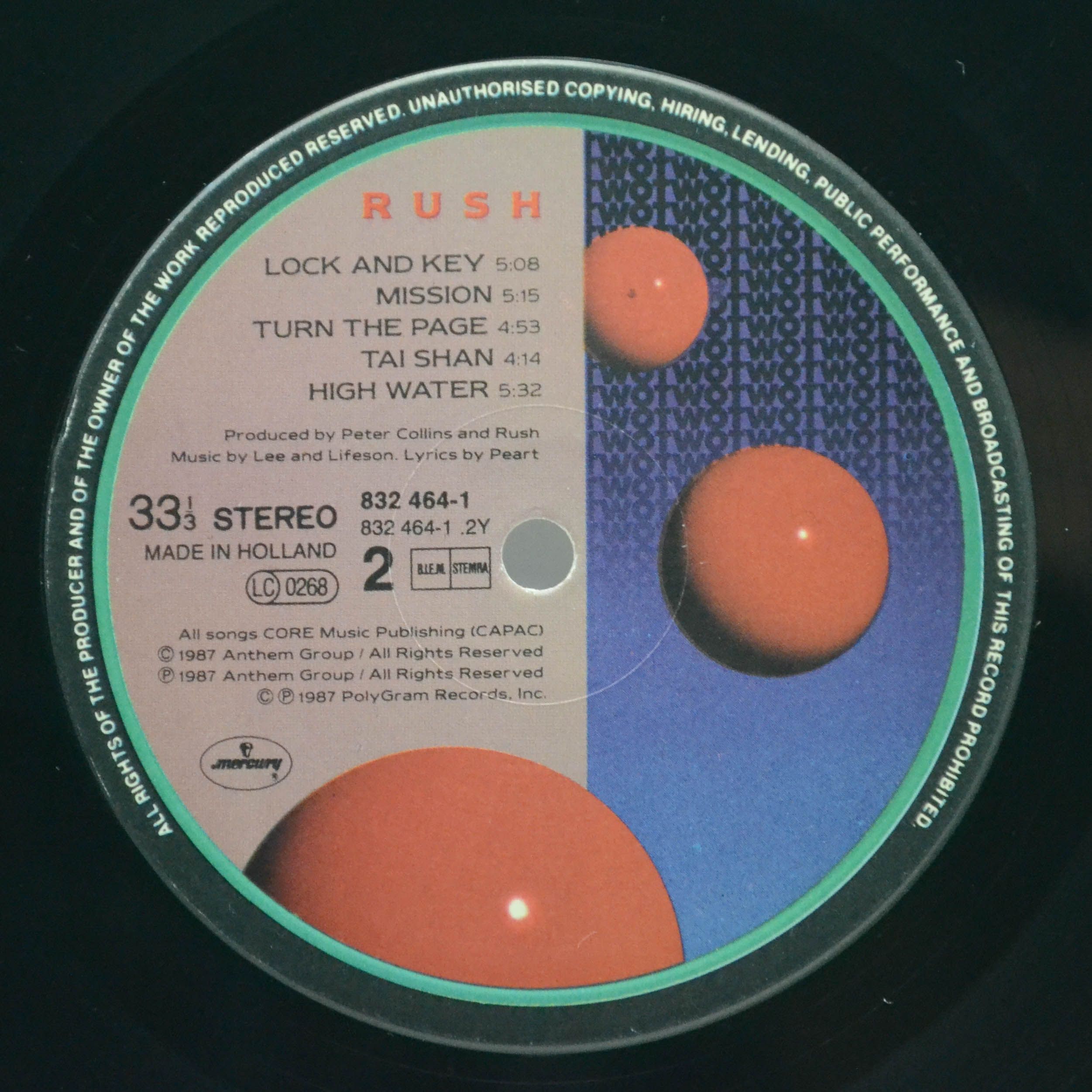 Виниловая пластинка Rush — Hold Your Fire, 1987