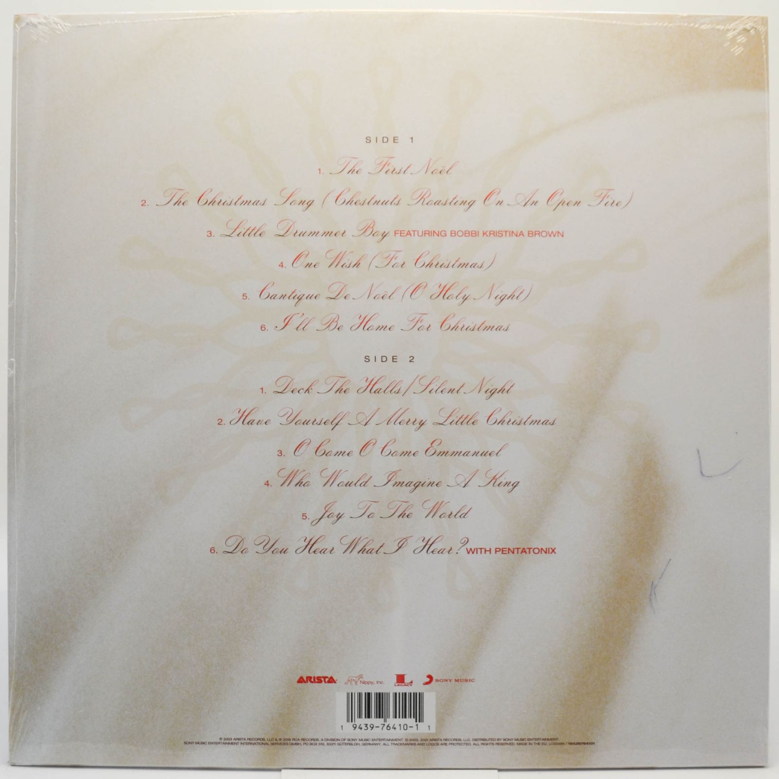 Виниловая пластинка Whitney Houston — One Wish : The Holiday Album, 2003