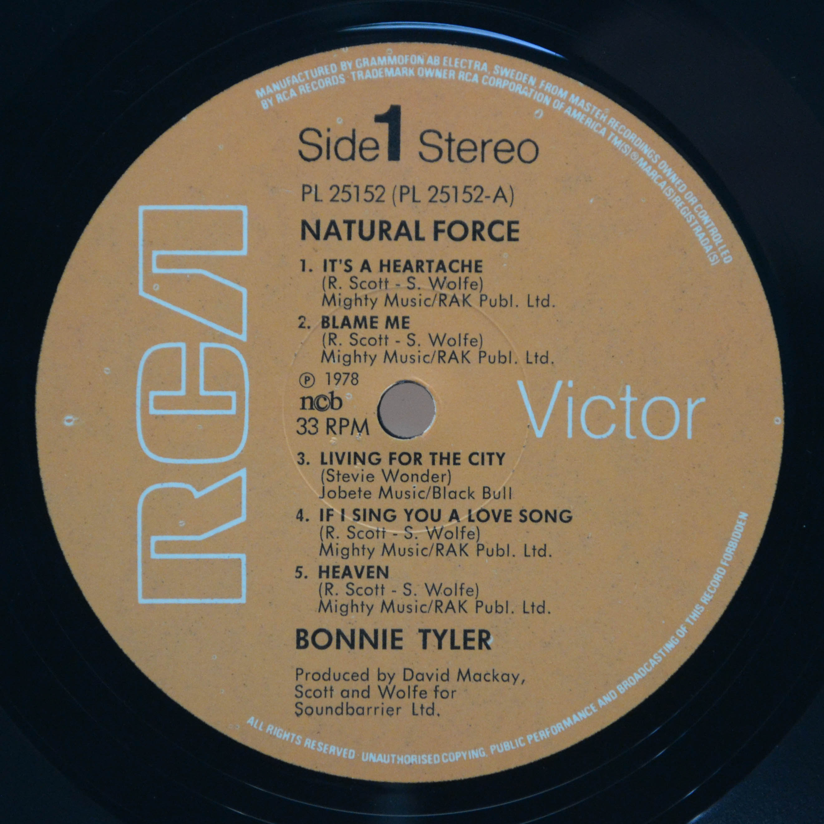 Виниловая пластинка Bonnie Tyler — Natural Force, 1978