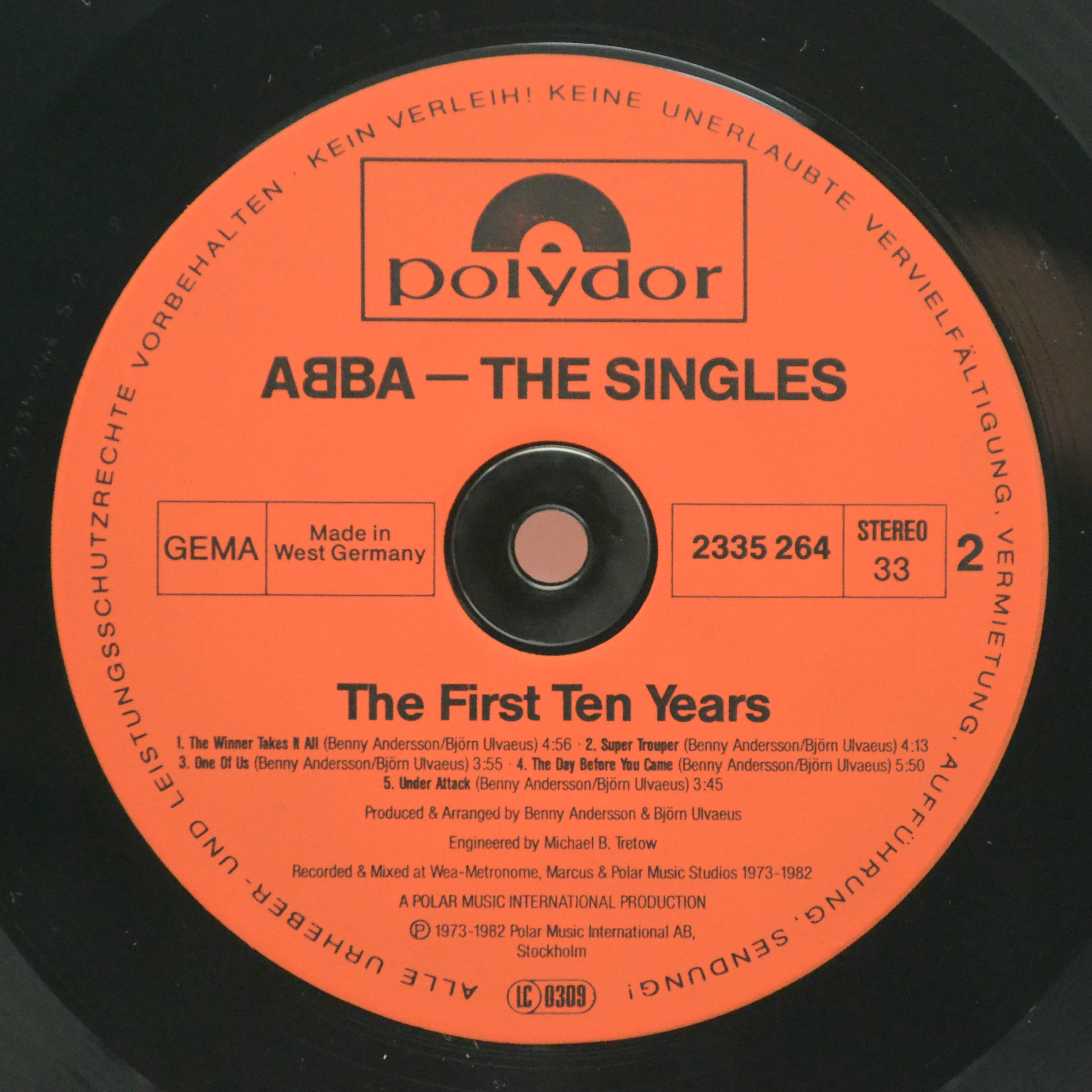ABBA — The Singles (The First Ten Years) (2LP), 1982