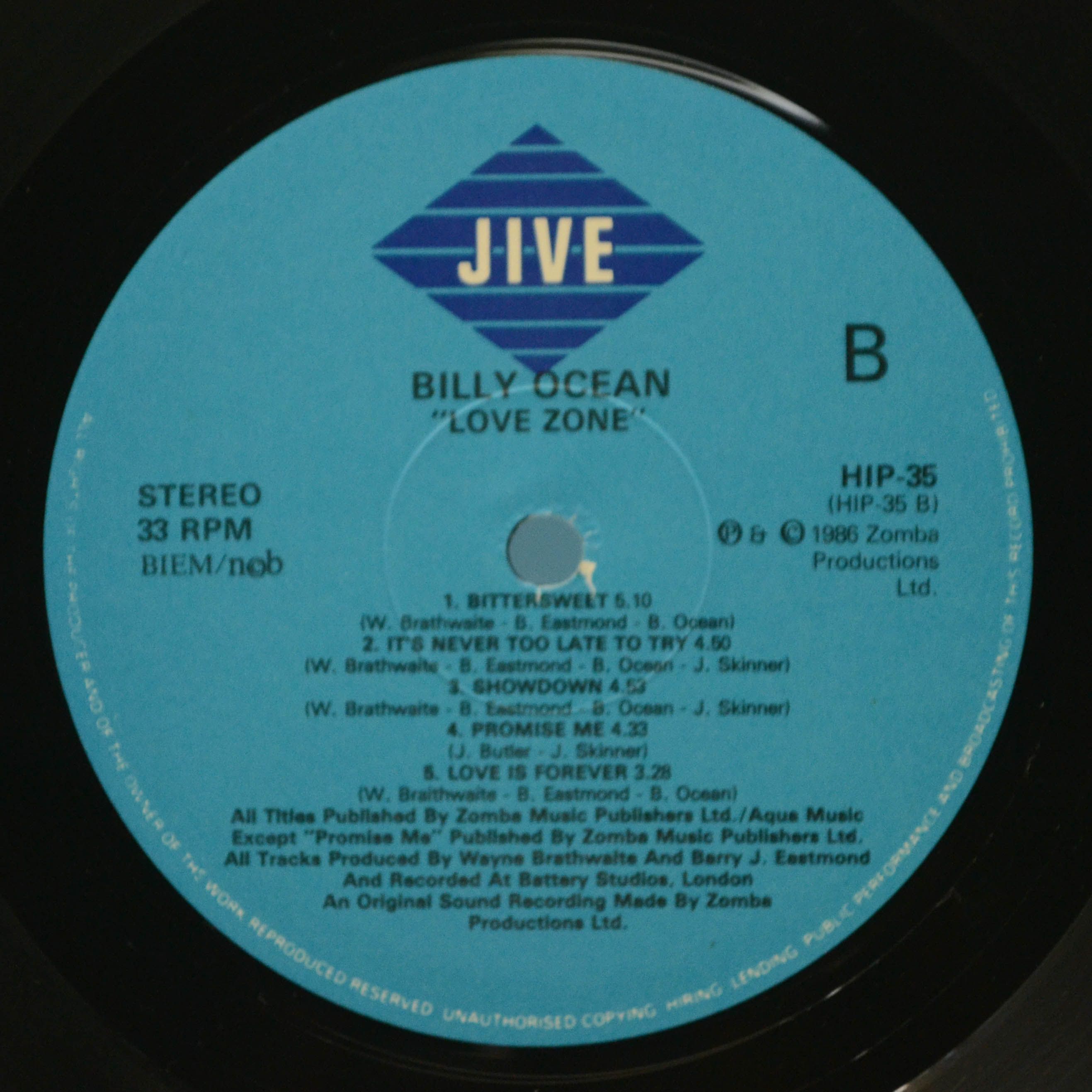 Виниловая пластинка Billy Ocean — Love Zone, 1986