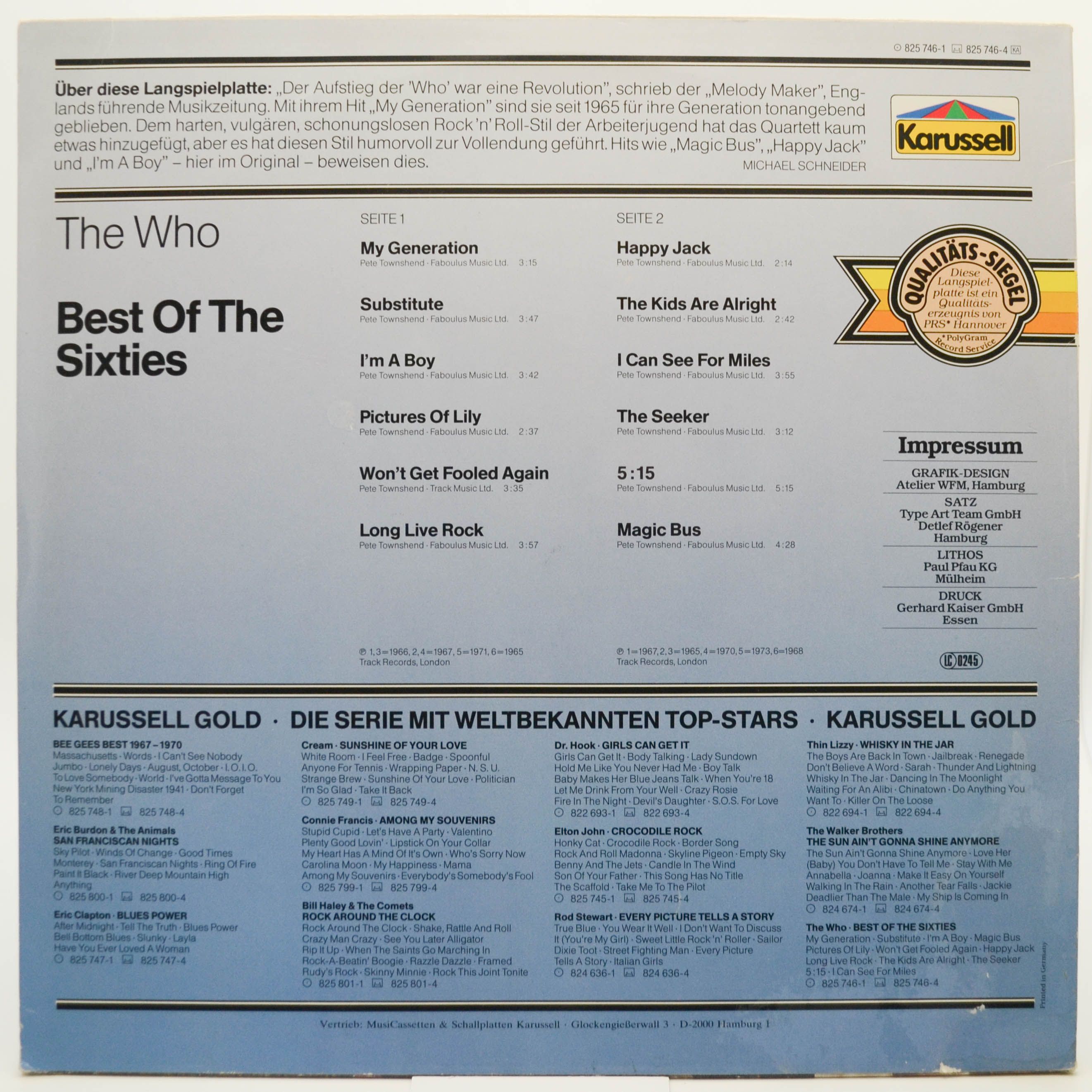 Who — Best Of The Sixties, 1982