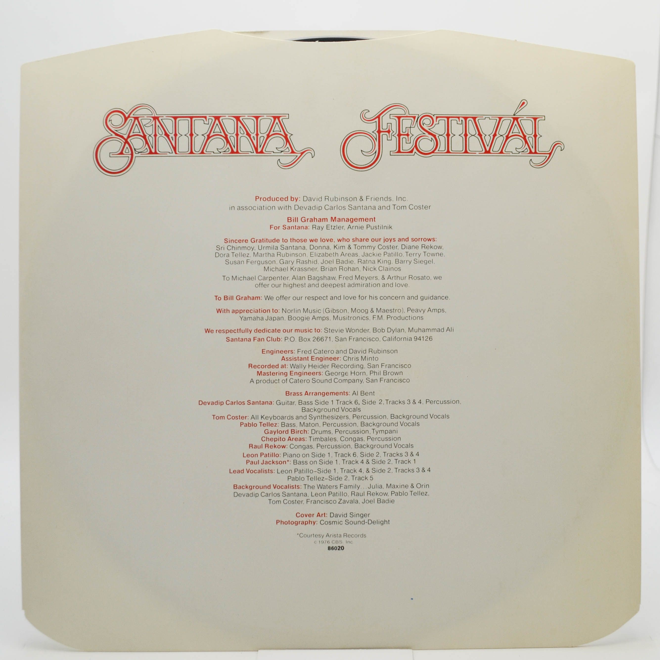Santana — Festivál (UK), 1976