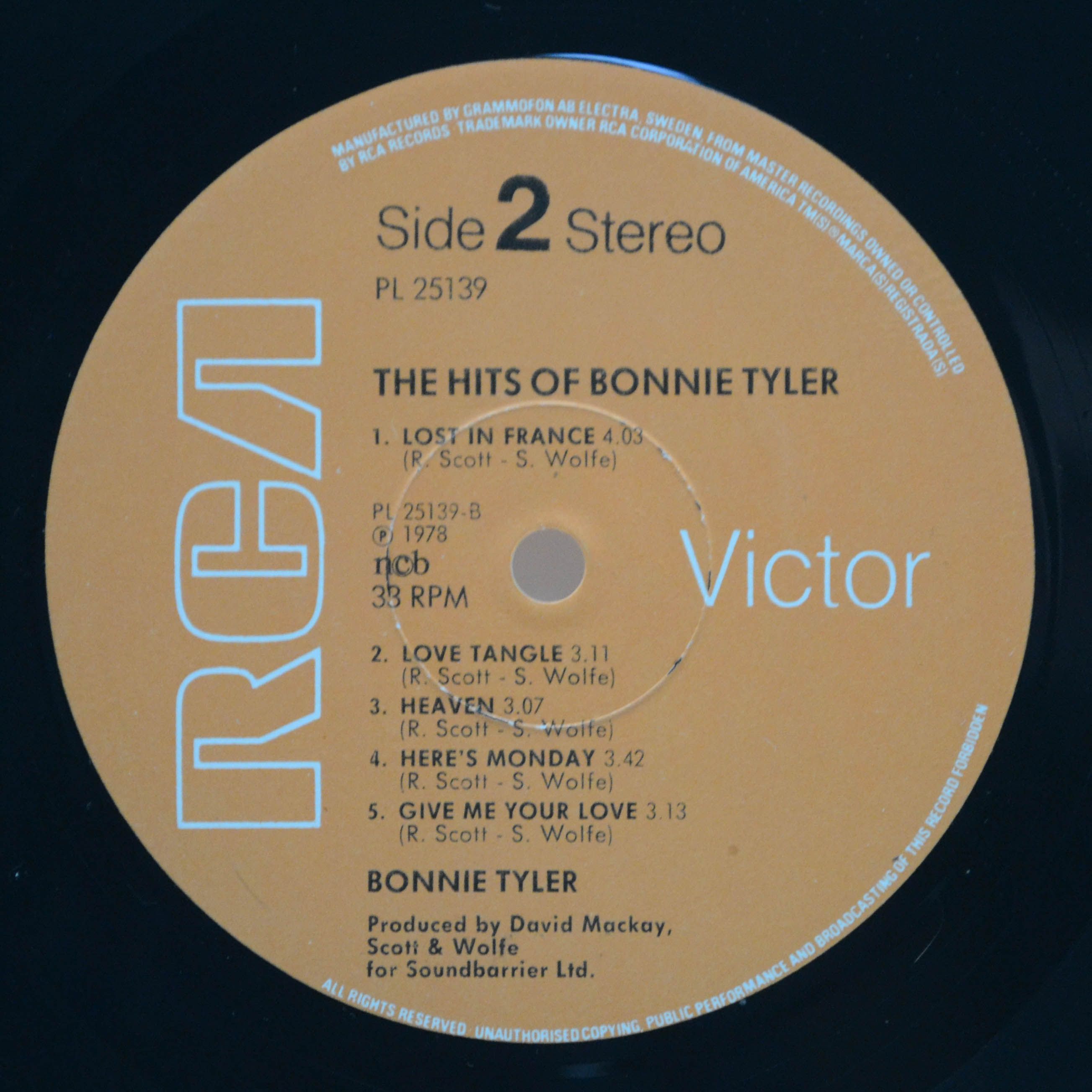 Виниловая пластинка Bonnie Tyler — The Hits Of Bonnie Tyler, 1978