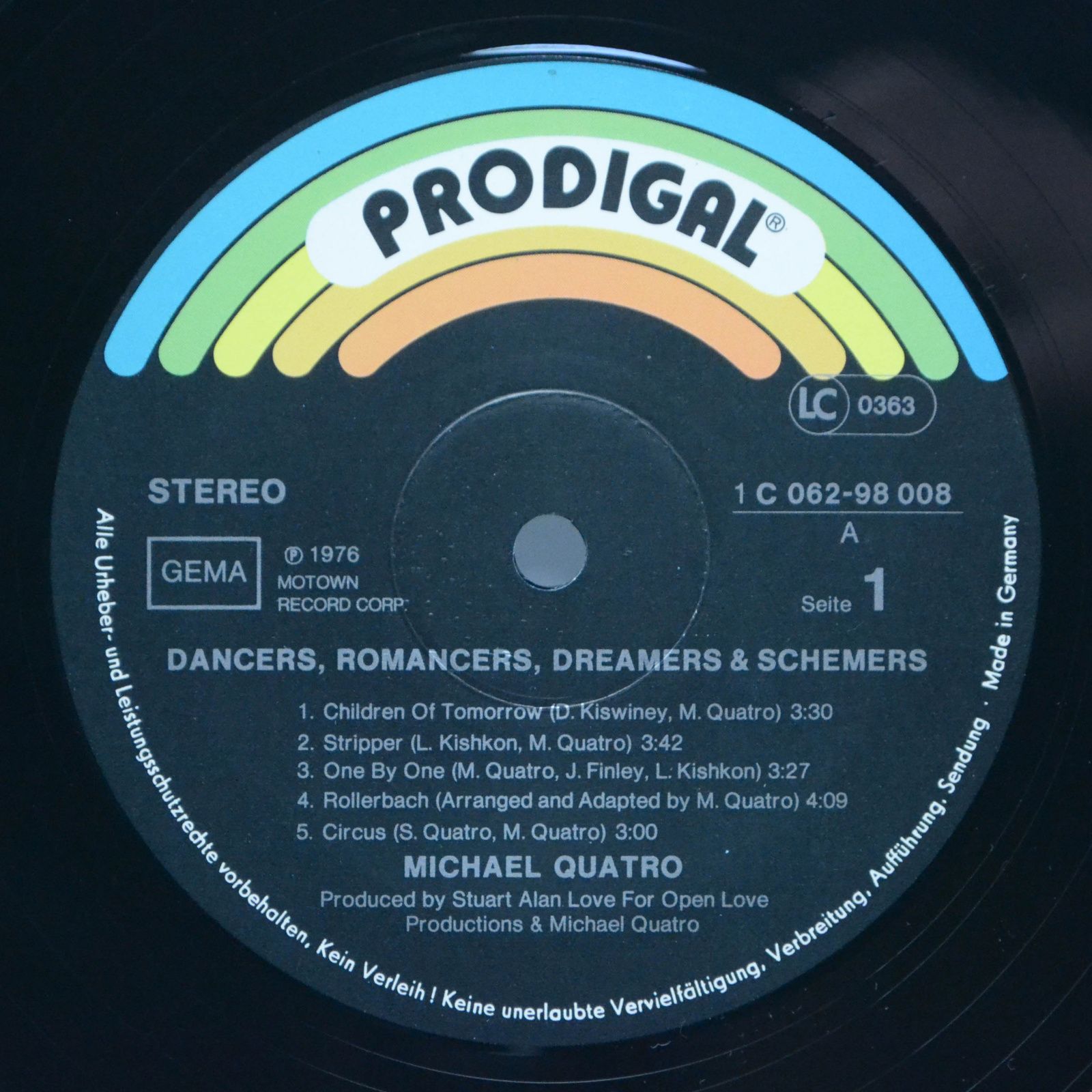 Виниловая пластинка Michael Quatro — Dancers, Romancers, Dreamers & Schemers, 1976
