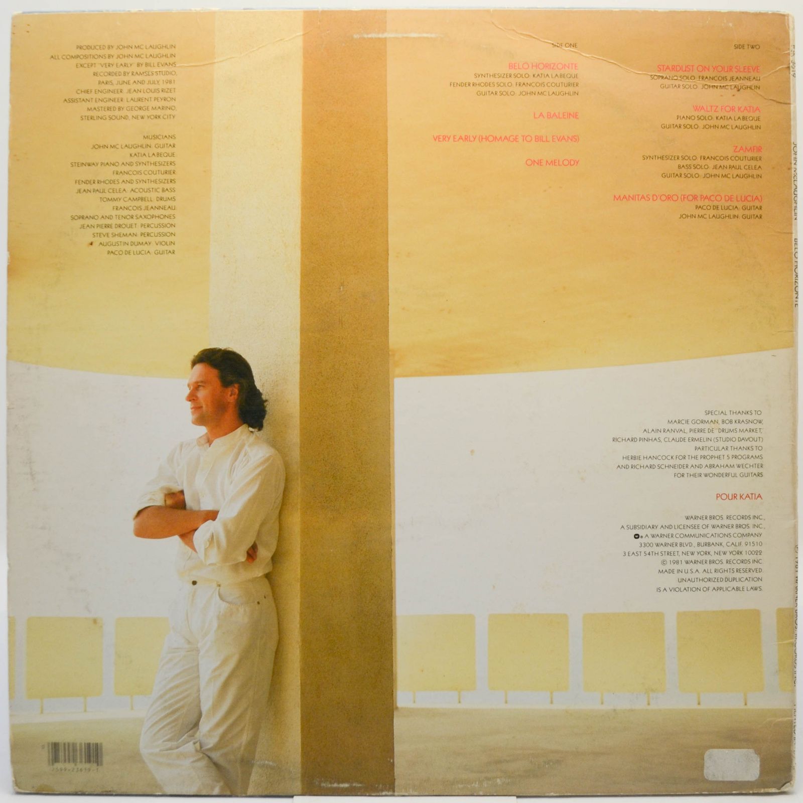 Виниловая пластинка John McLaughlin — Belo Horizonte (USA), 1981