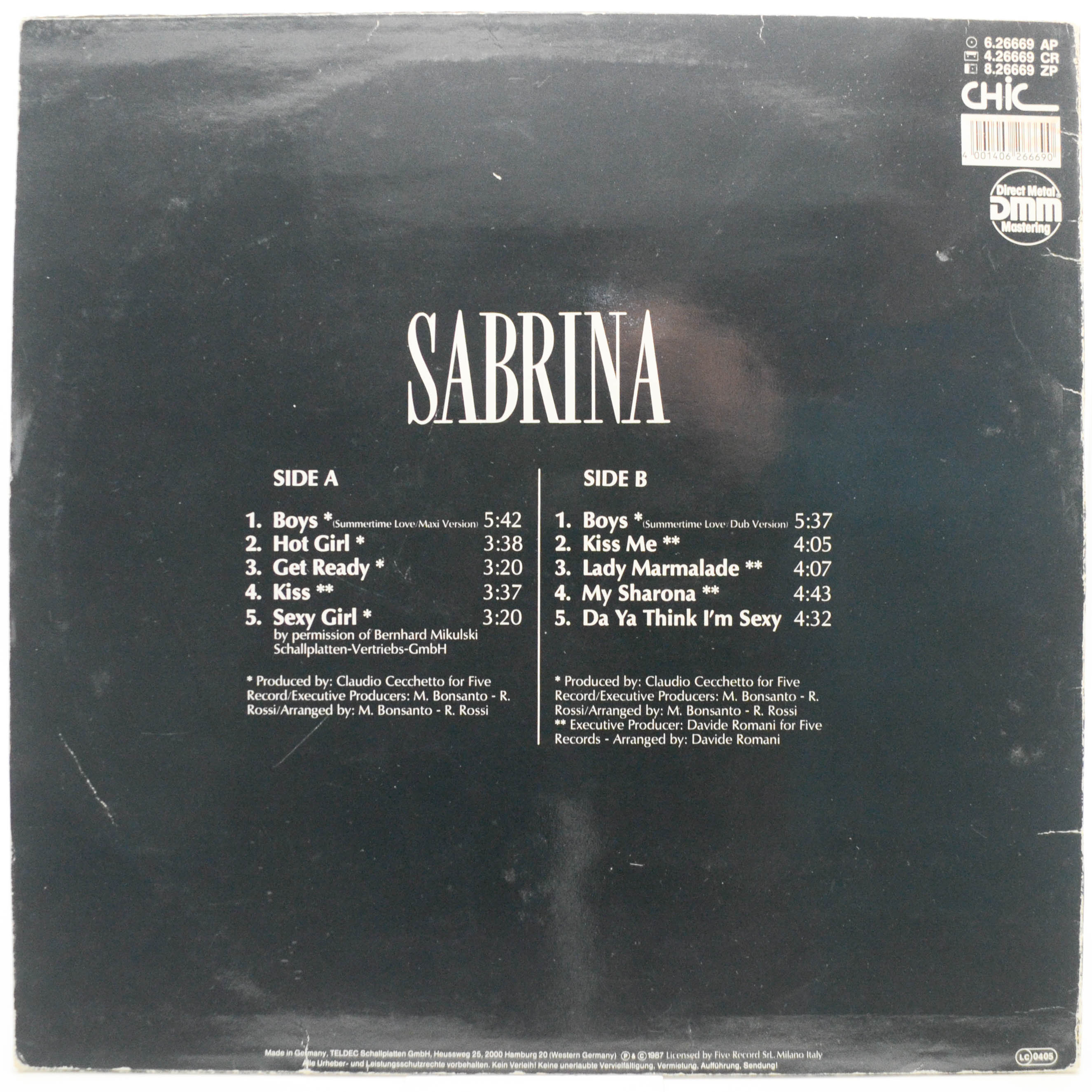 Виниловая пластинка Sabrina — Sabrina, 1987