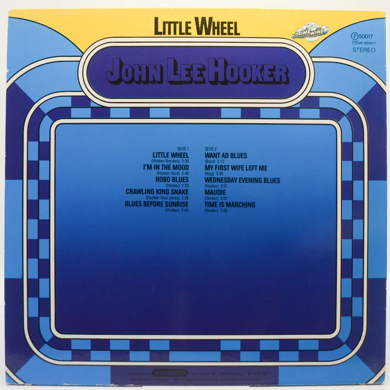 Виниловая пластинка John Lee Hooker — Little Wheel, 1976