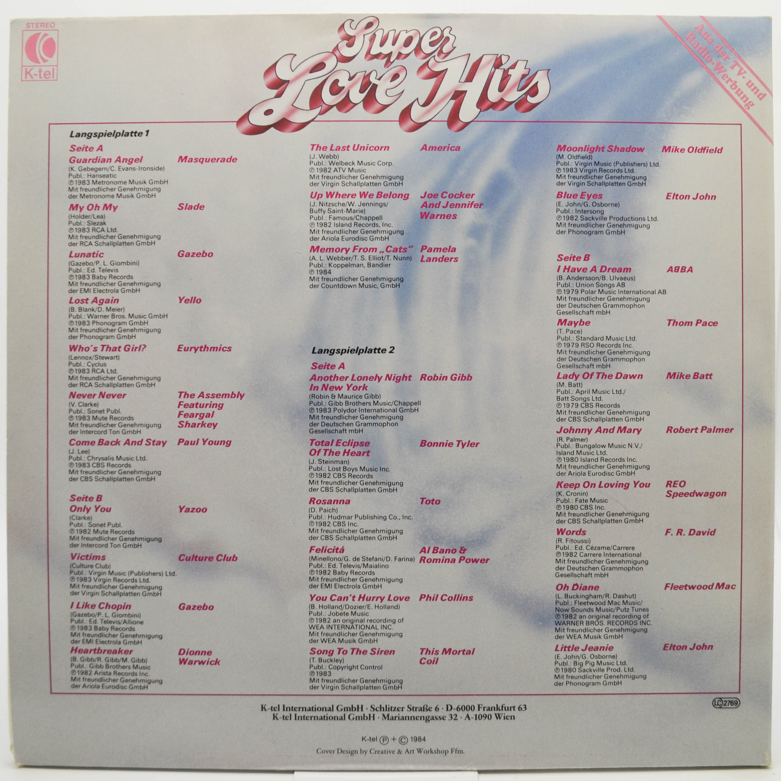 Various — Super Love Hits (2LP), 1984