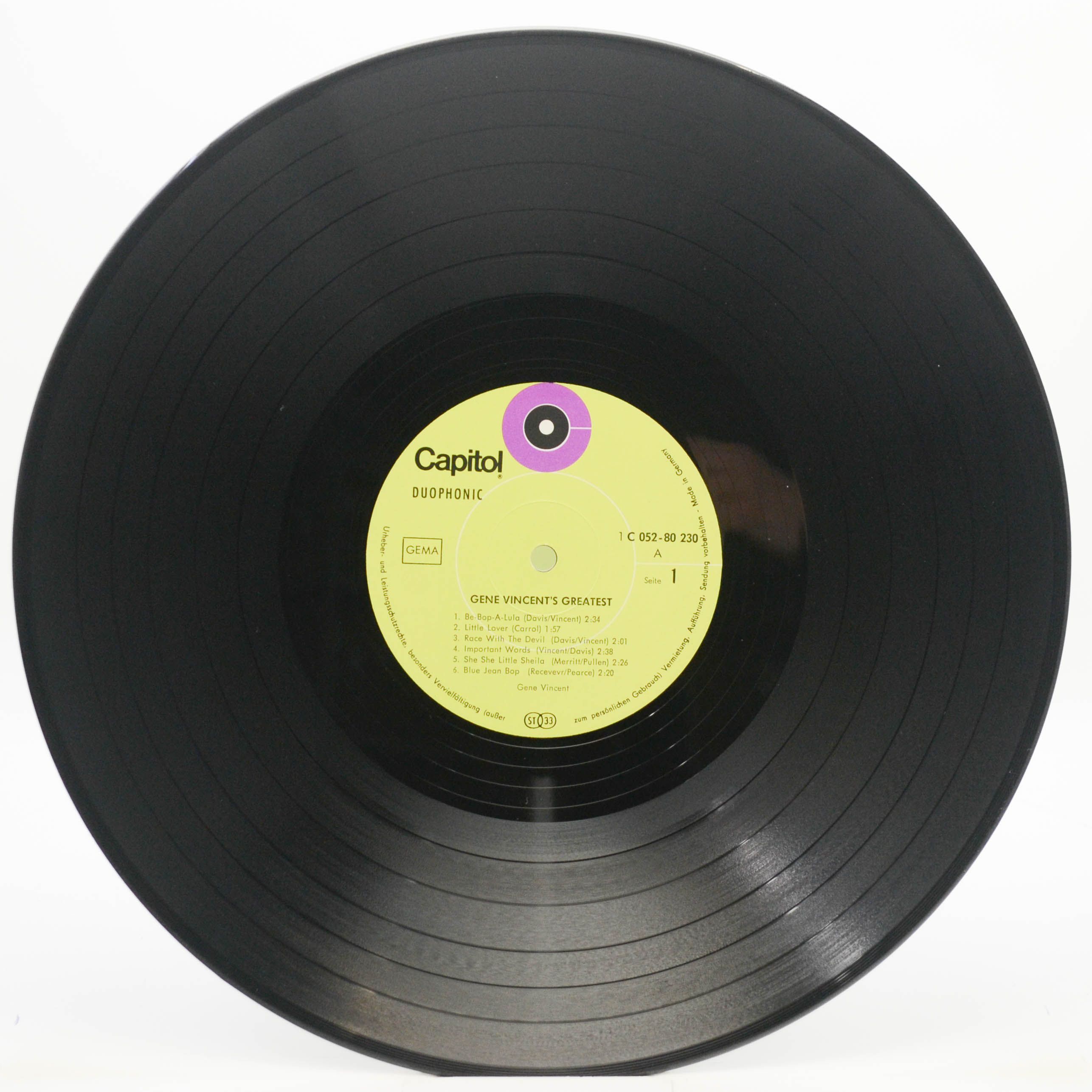 Виниловая пластинка Gene Vincent — Gene Vincent's Greatest!, 1969