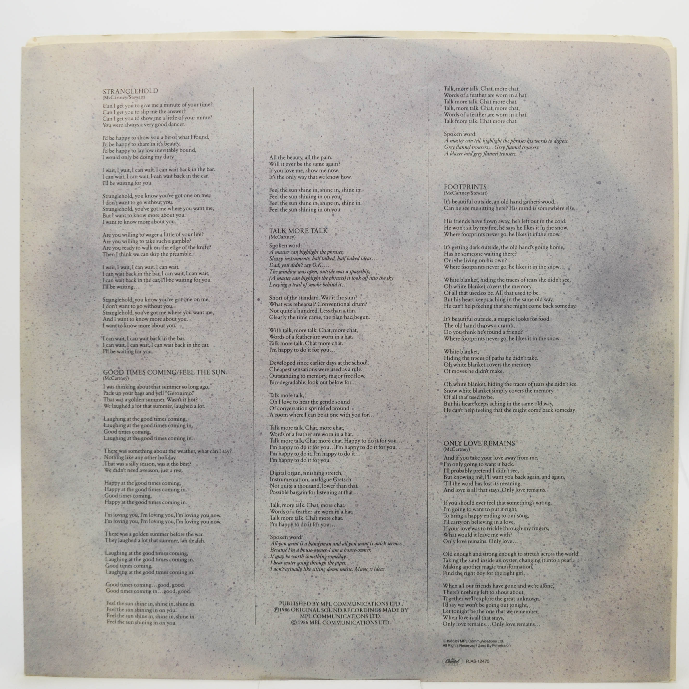 Paul McCartney — Press To Play, 1986