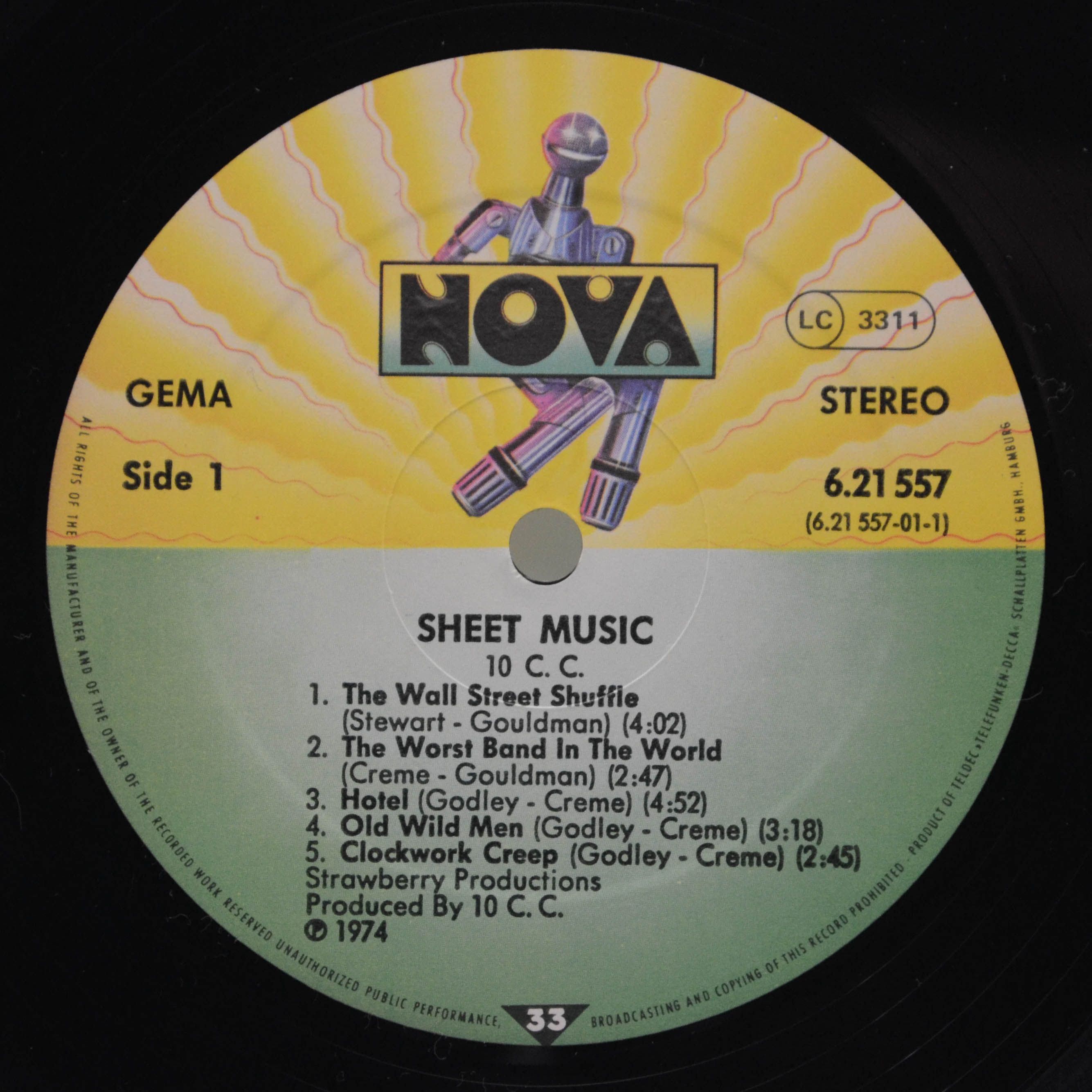 Виниловая пластинка 10cc — Sheet Music, 1974