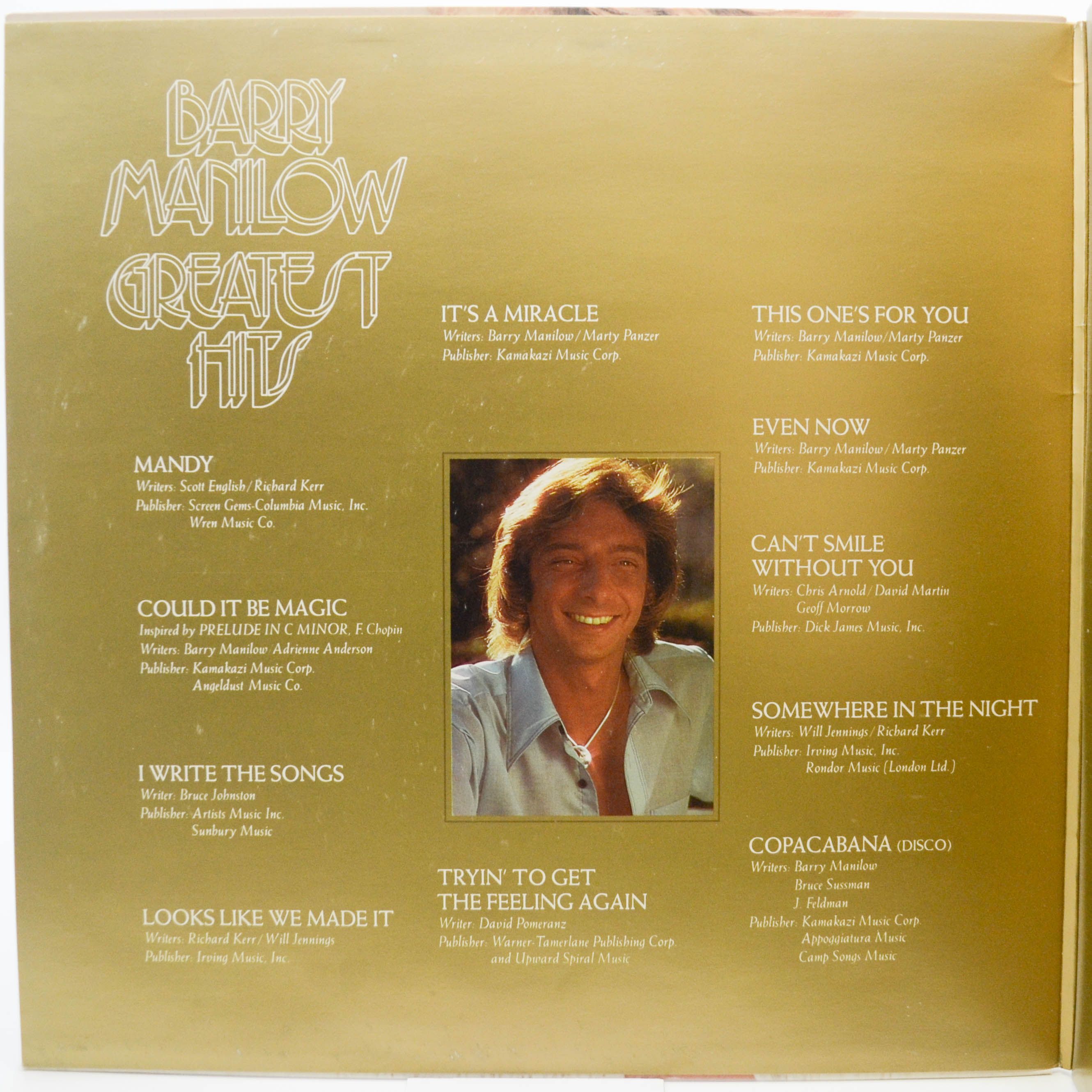 Виниловая пластинка Barry Manilow — Greatest Hits, 1978