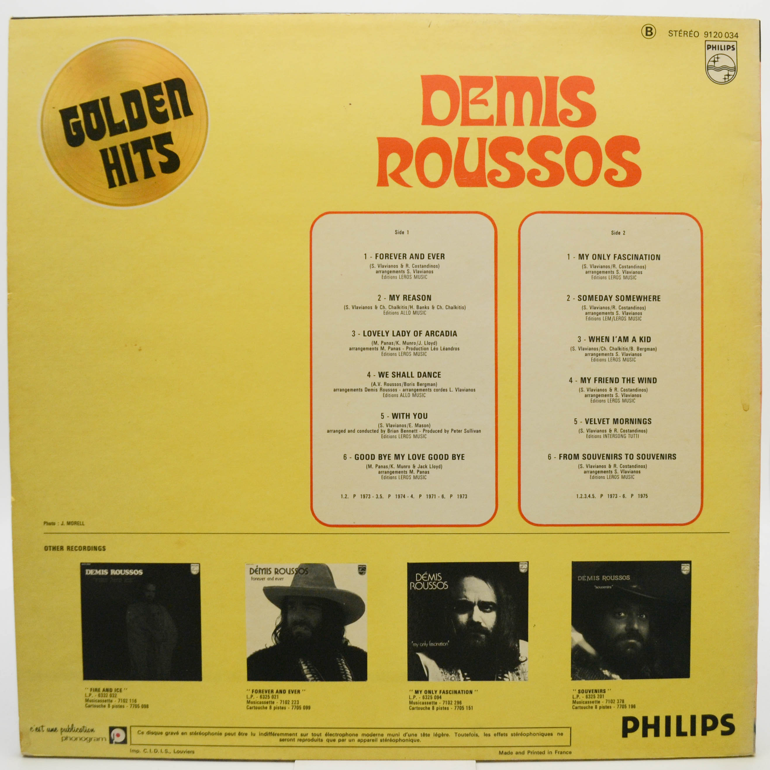 Demis Roussos — Golden Hits (France), 1975