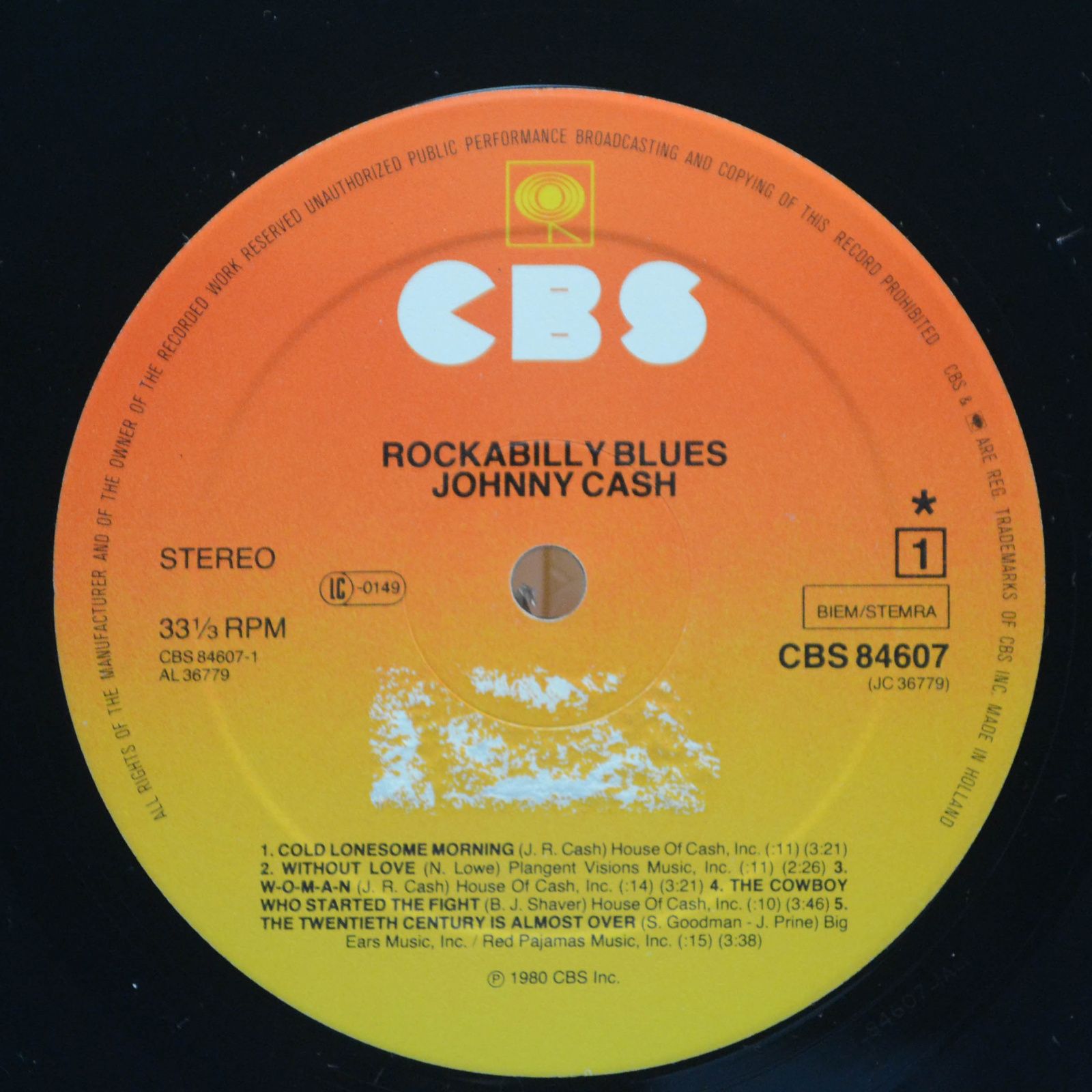 Виниловая пластинка Johnny Cash — Rockabilly Blues, 1980