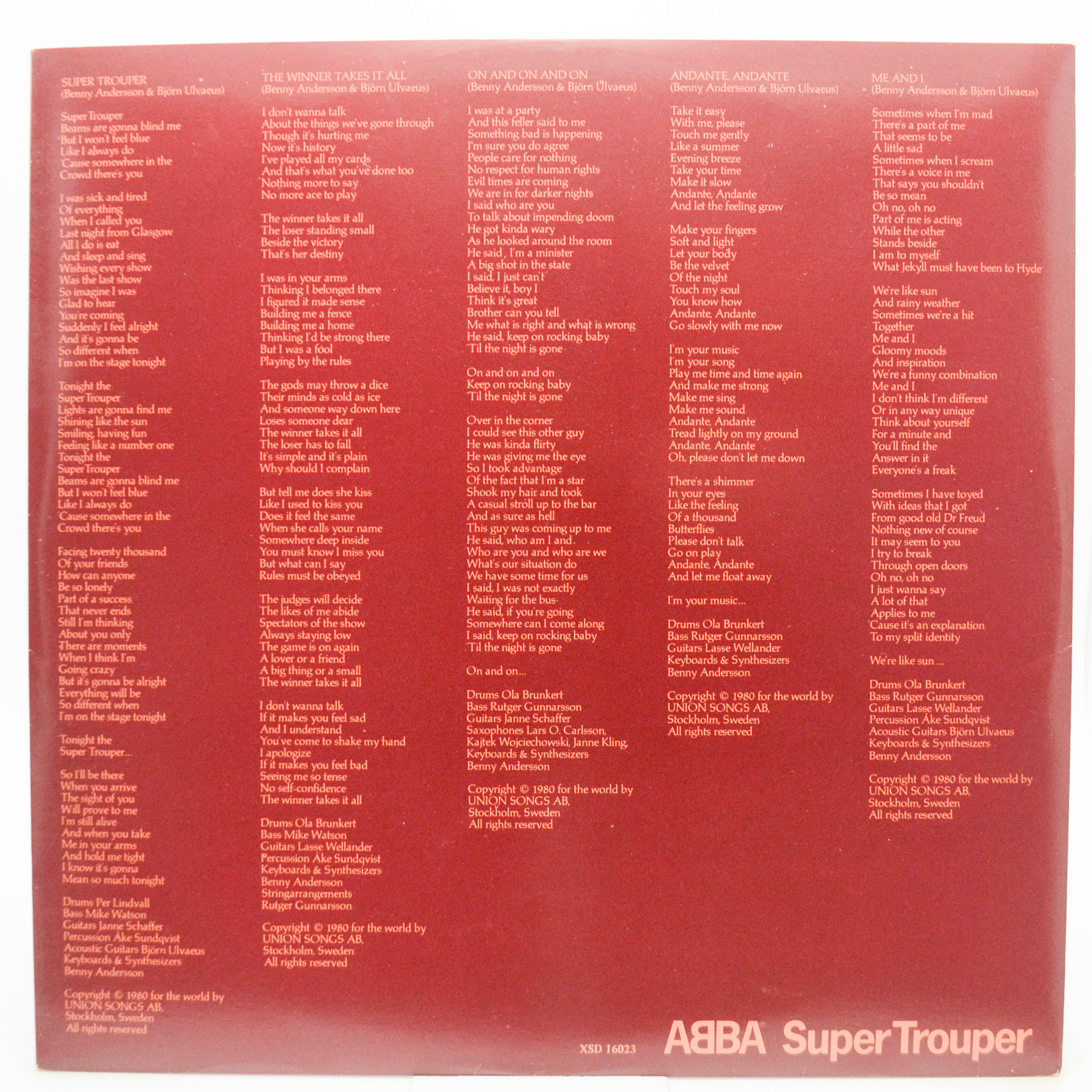 ABBA — Super Trouper, 1980