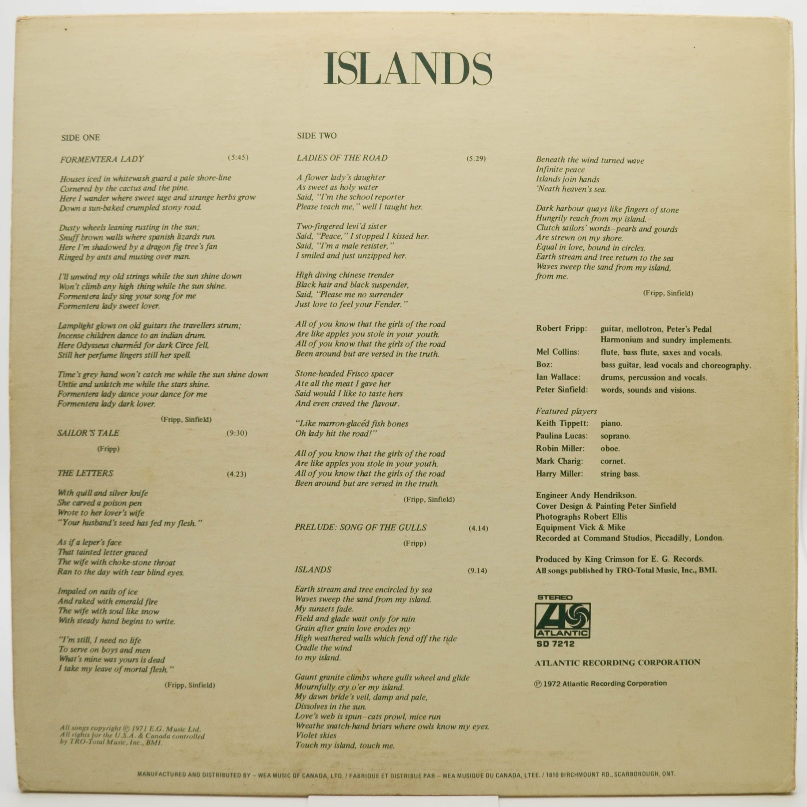 King Crimson — Islands, 1971