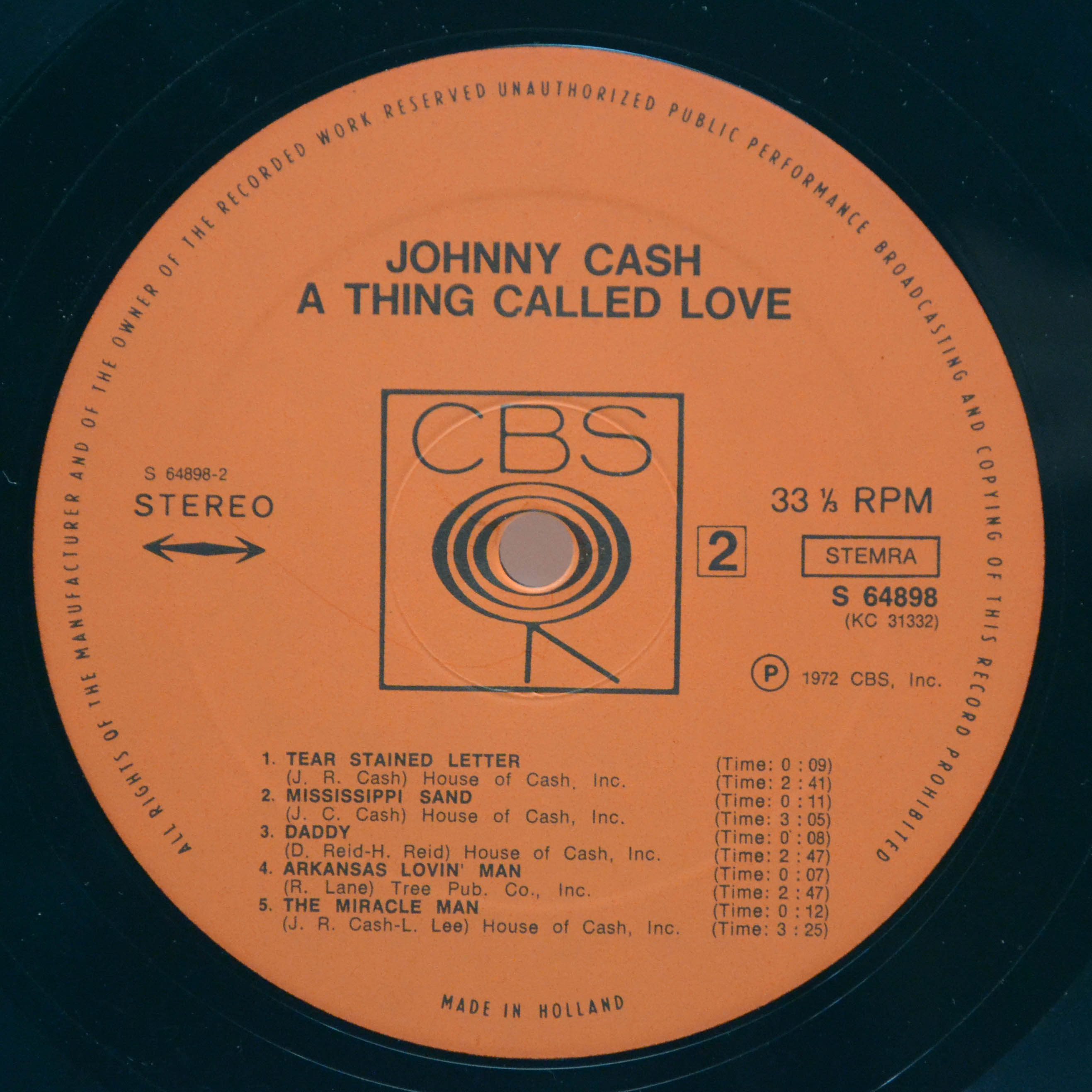 Виниловая пластинка Johnny Cash — A Thing Called Love, 1972