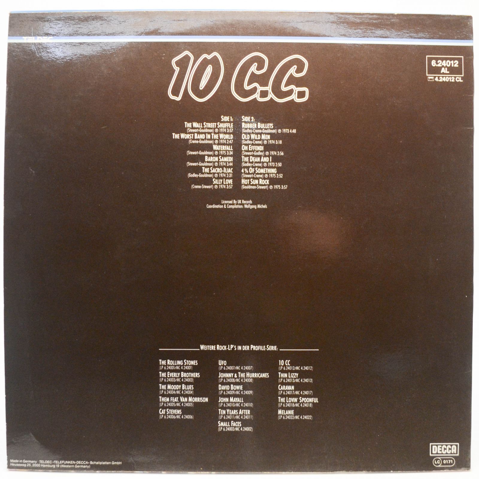 Виниловая пластинка 10 C.C. — 10 C.C., 1979