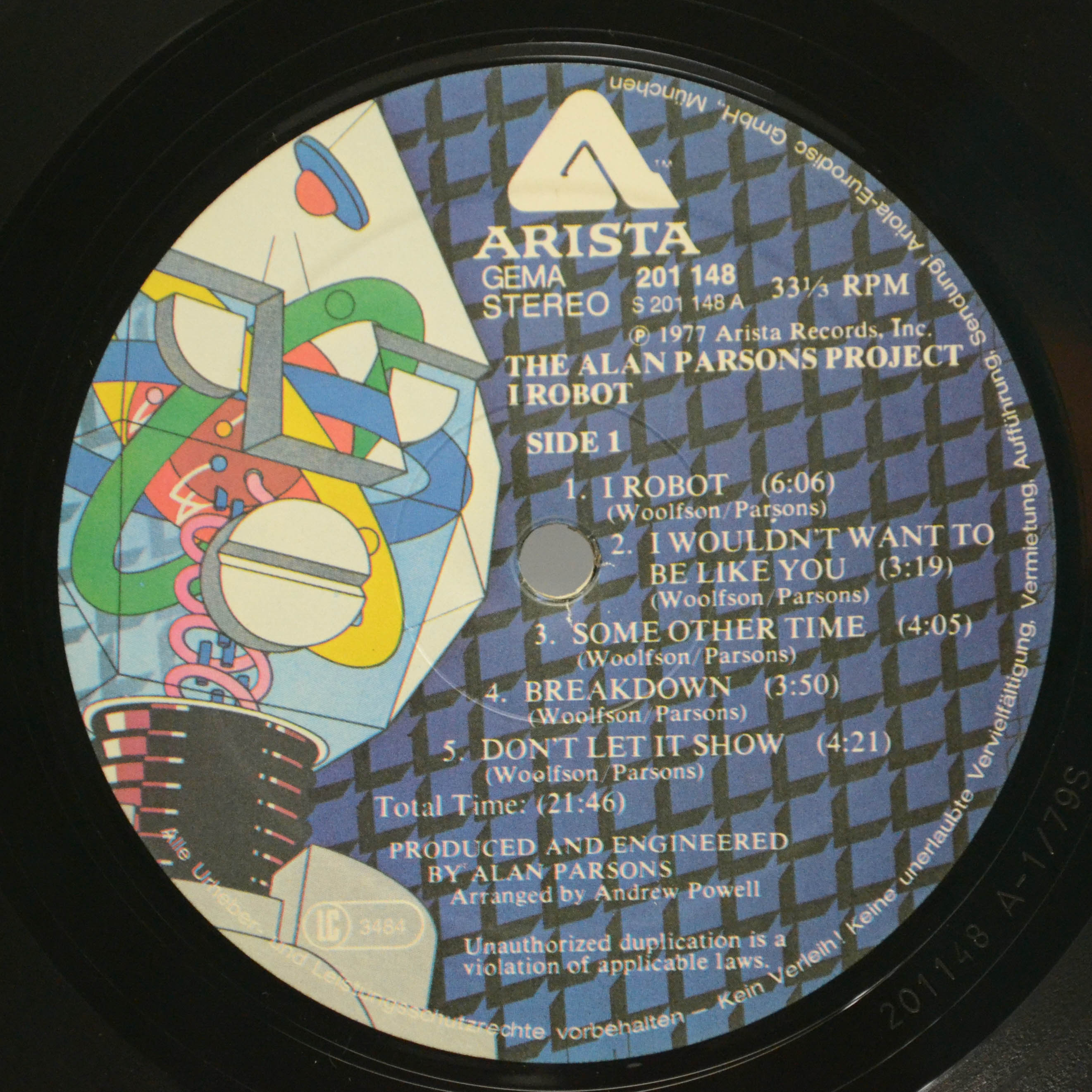 Виниловая пластинка Alan Parsons Project — I Robot, 1977