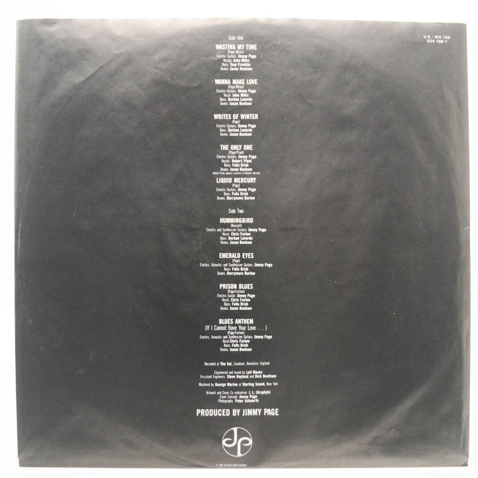 Виниловая пластинка Jimmy Page — Outrider, 1988